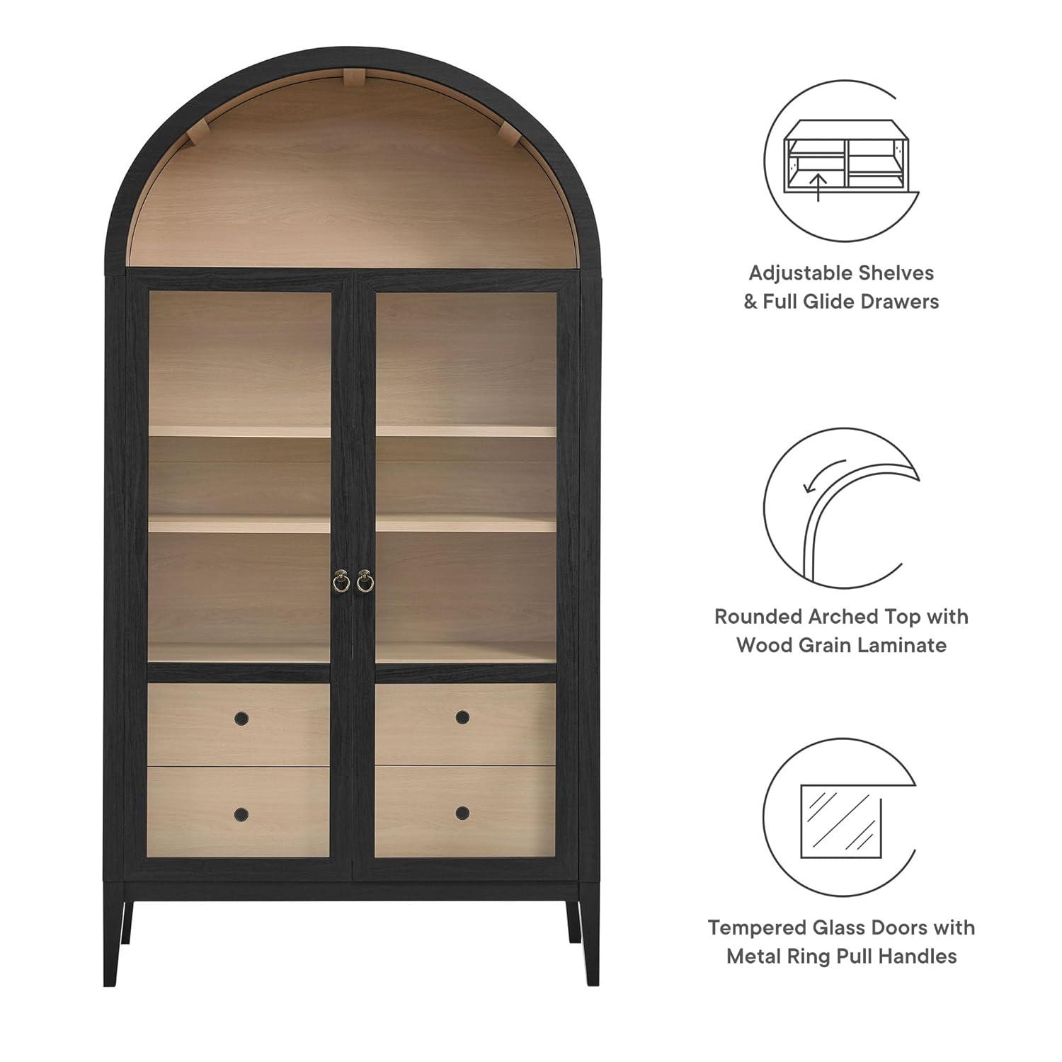Modway Nolan 74" Tall Arched Storage Display Cabinet