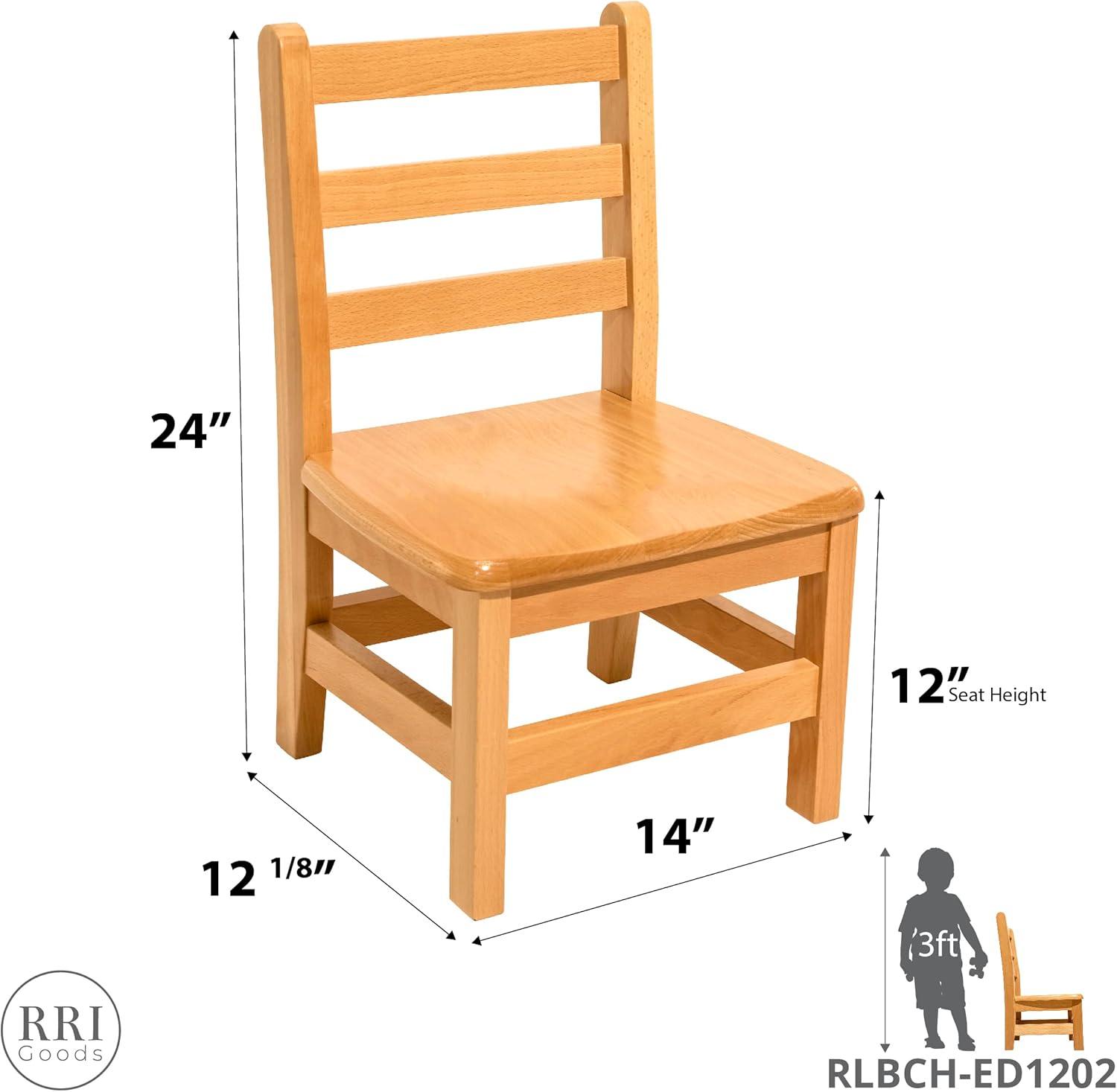 RRI Goods Wooden Childrens Chair For Kindergarten Classroom School Set of 2