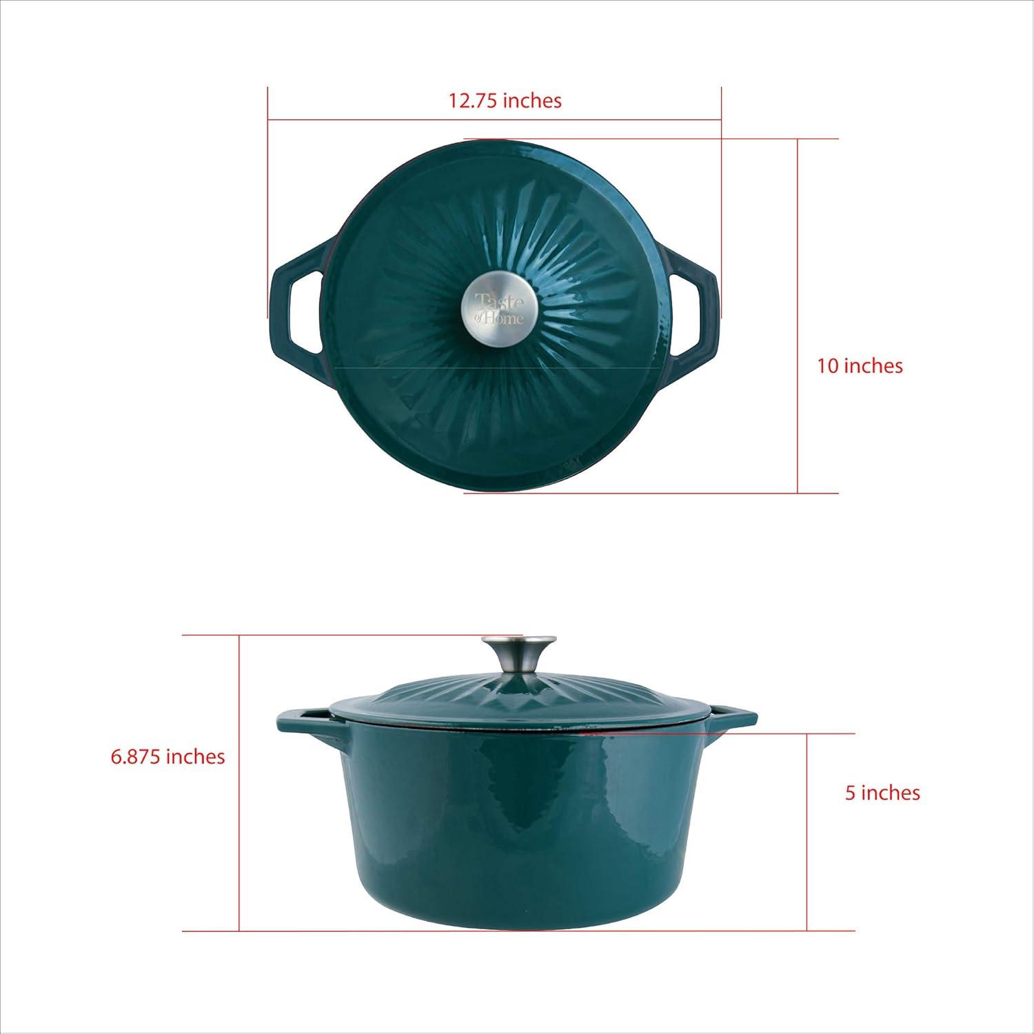 Sea Green 5-Quart Enameled Cast Iron Dutch Oven with Lid