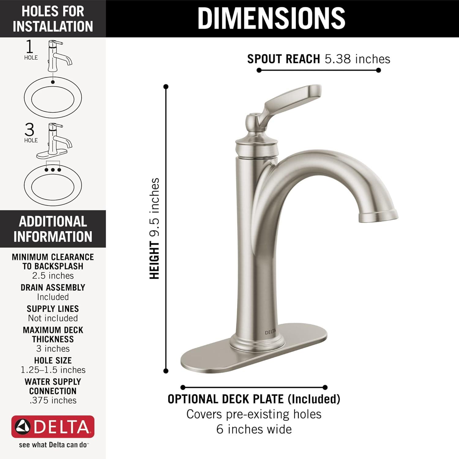 Woodhurst Single Hole Bathroom Faucet with Drain Assembly