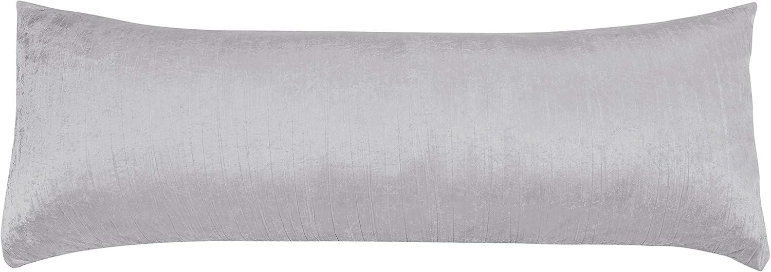 Silver Gray Crushed Velvet Body Pillow Cover