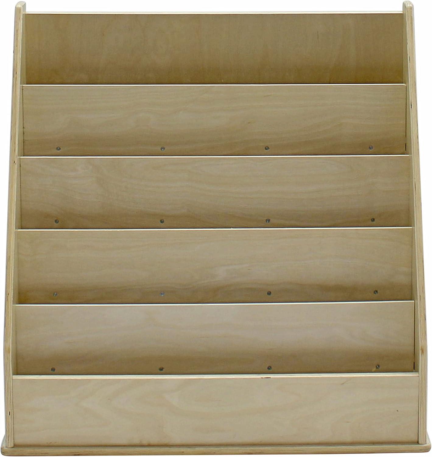 Natural Birch 5-Shelf Kids Book Display Stand