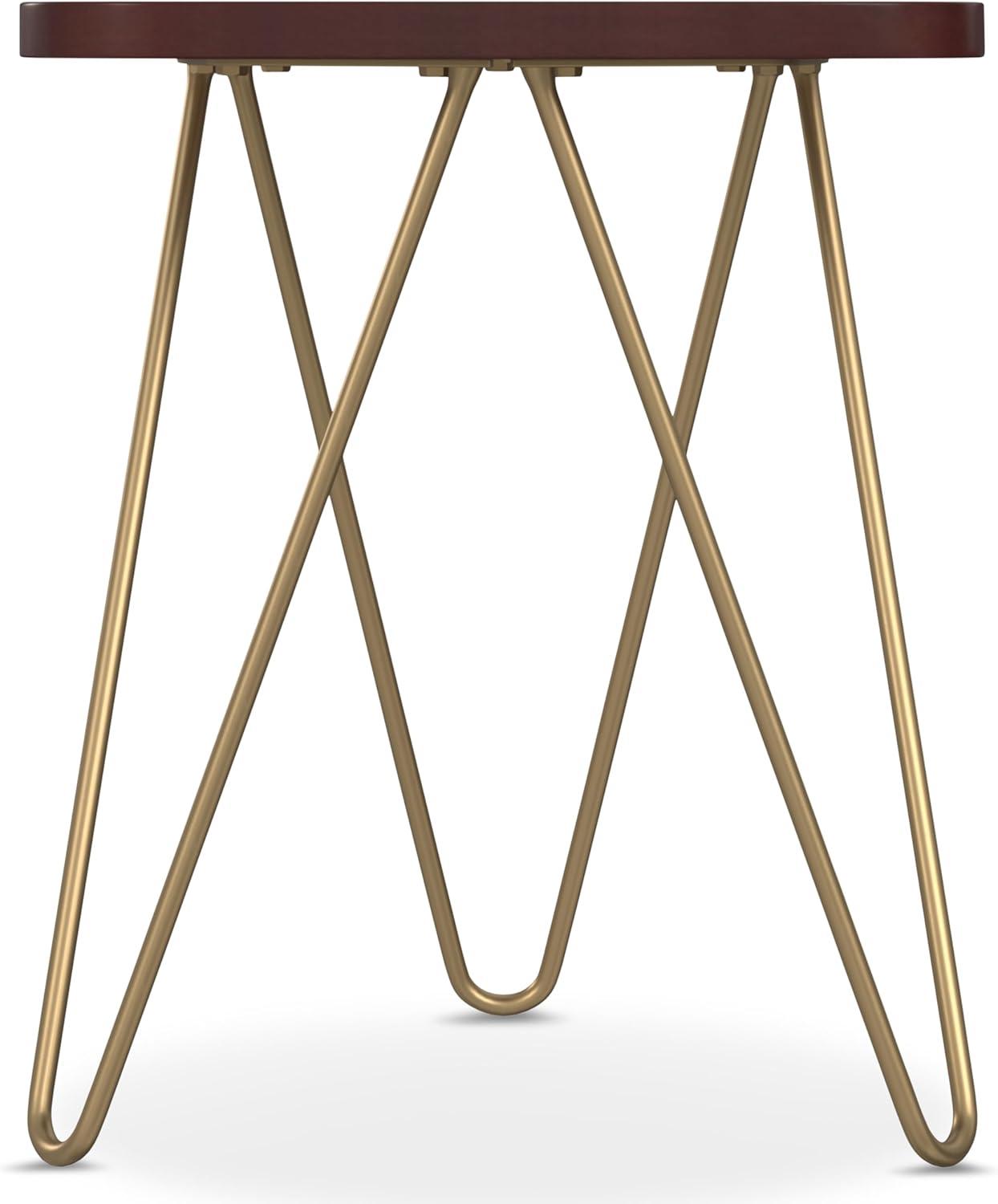 Simpli Home Patrice Solid Mango Wood Mid-Century Modern End Table with Unique Shaped Top and Hairpin Legs & Reviews | Wayfair