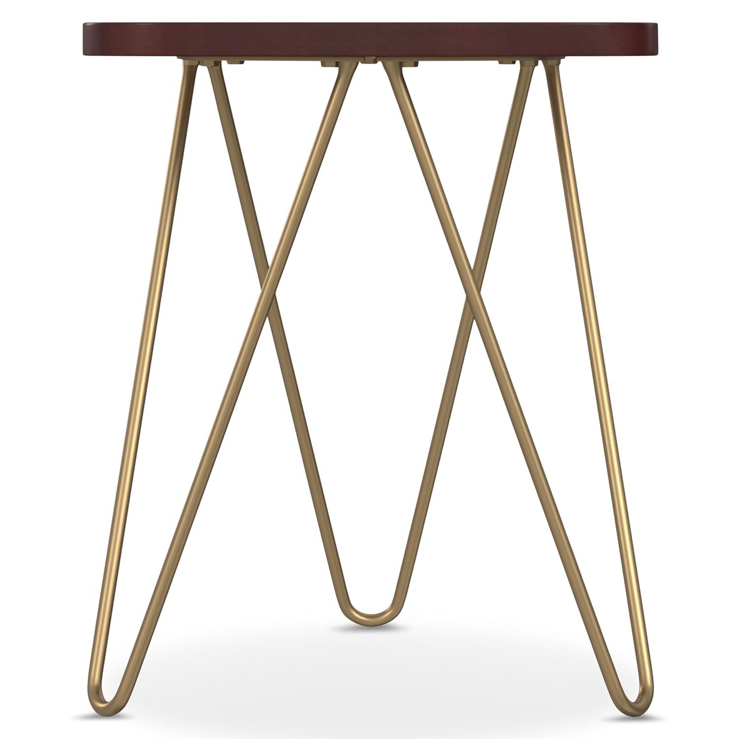 Simpli Home Patrice Solid Mango Wood Mid-Century Modern End Table with Unique Shaped Top and Hairpin Legs & Reviews | Wayfair