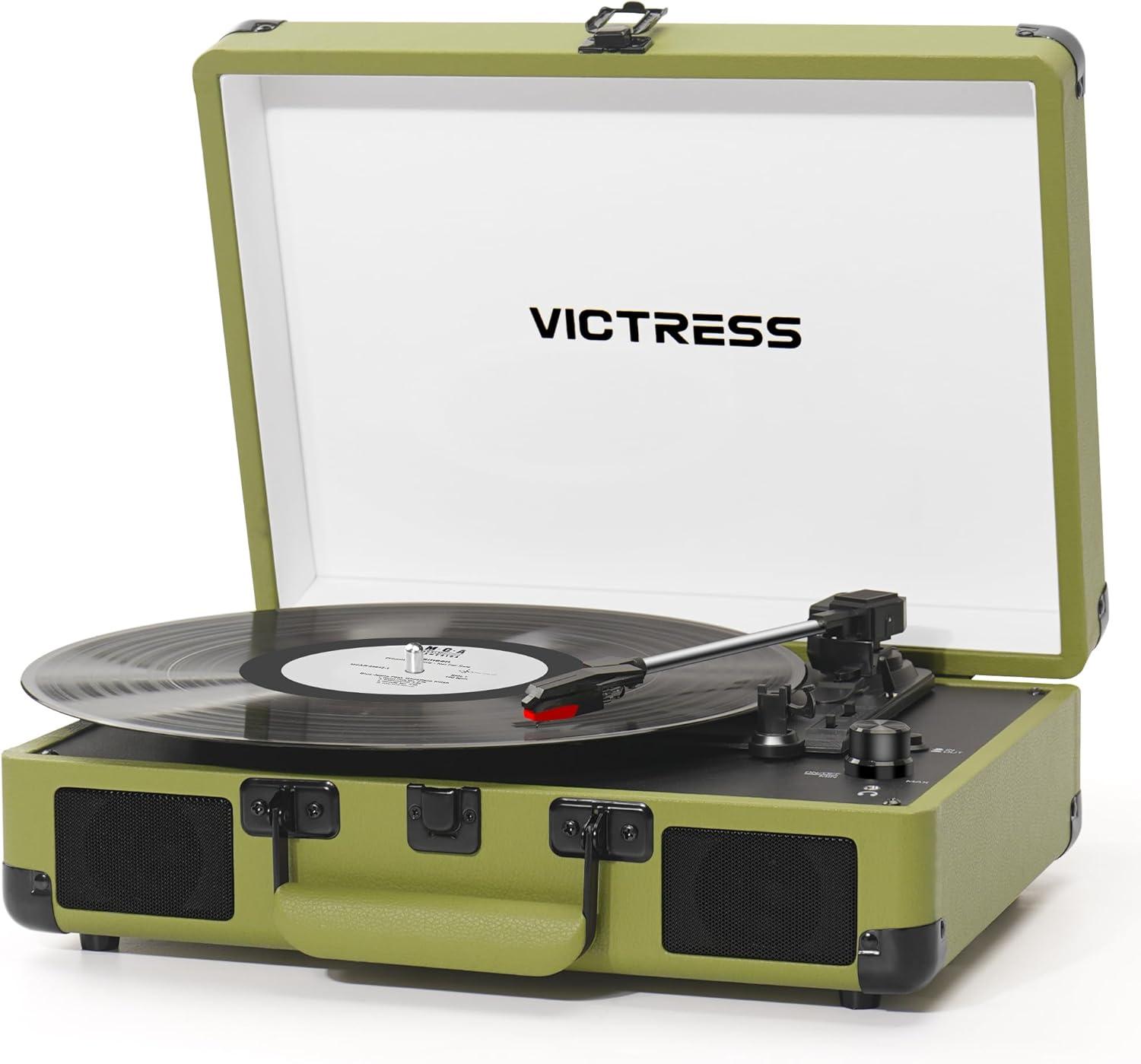 Mint Portable 3-Speed Bluetooth Suitcase Record Player