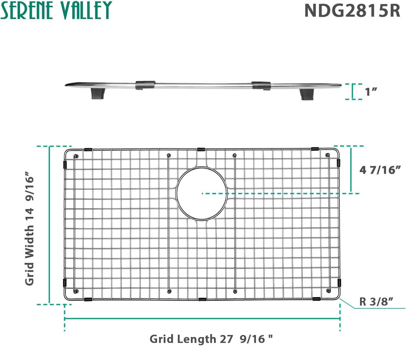 27.56" x 14.57" Stainless Steel Sink Grid with Rear Drain