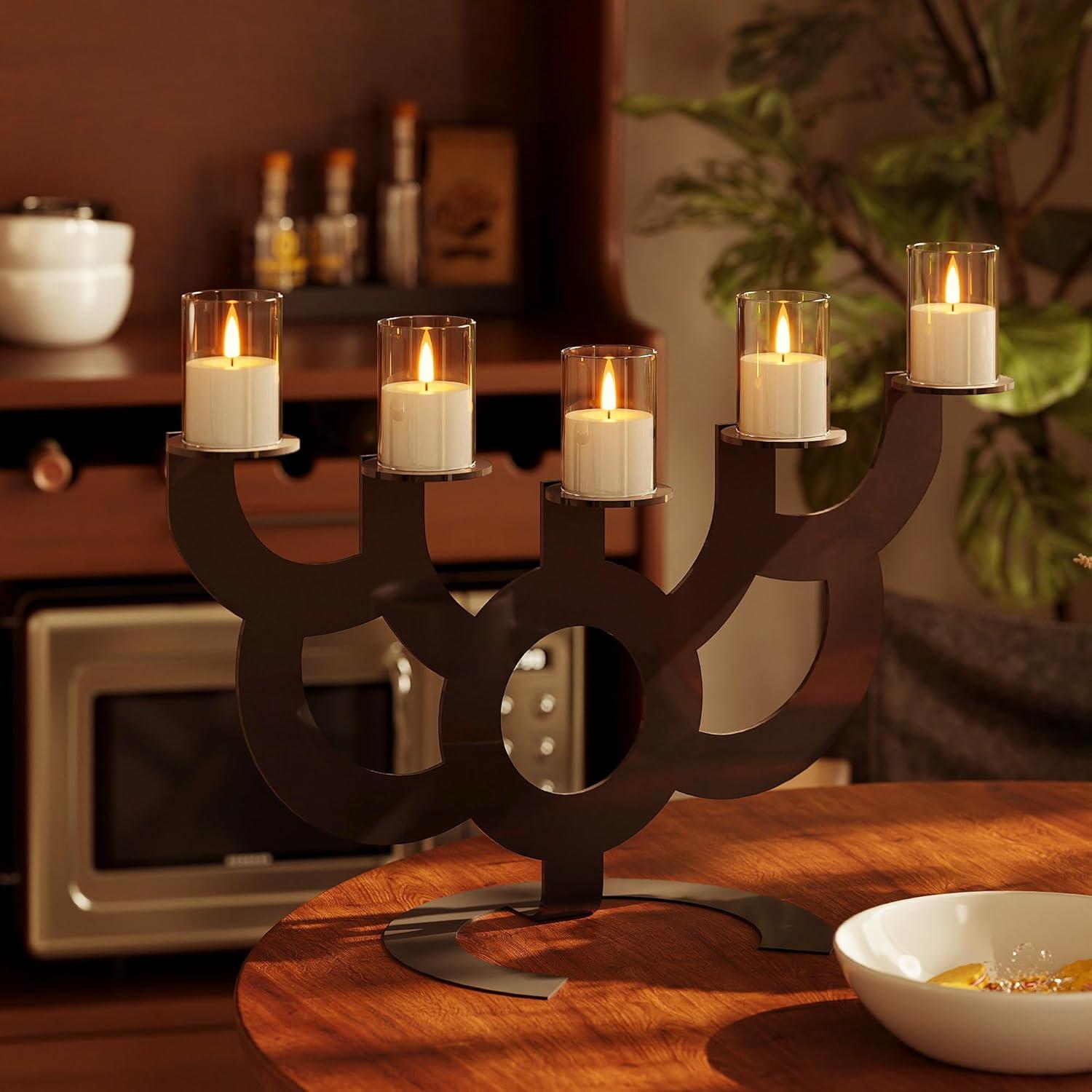 12Pack Flickering Flameless LED Candles with Timer, Battery Powered - Small Pillar & Votive, Clear (2"X3")