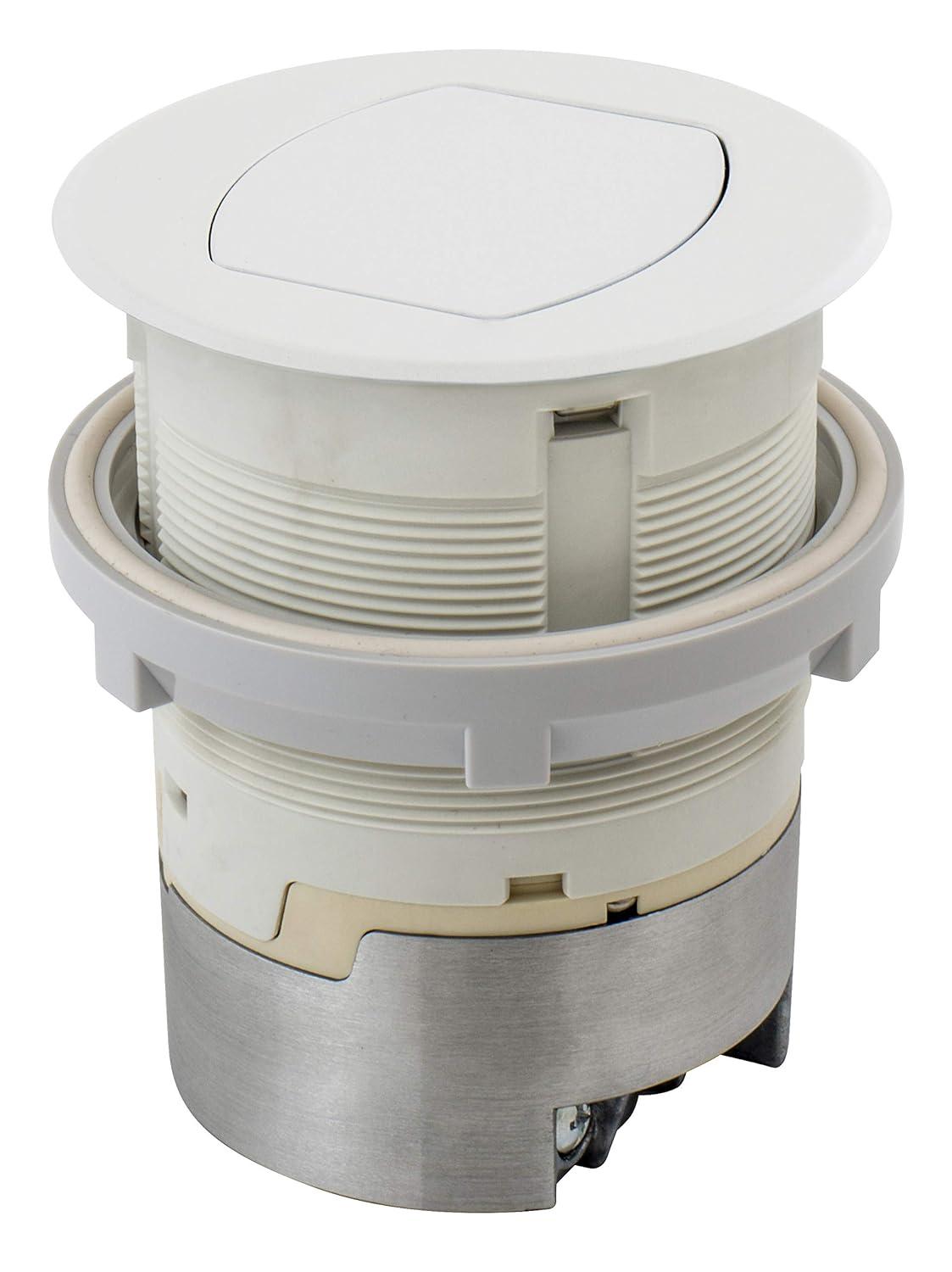 White Tamper Resistant Pop-Up Countertop Receptacle