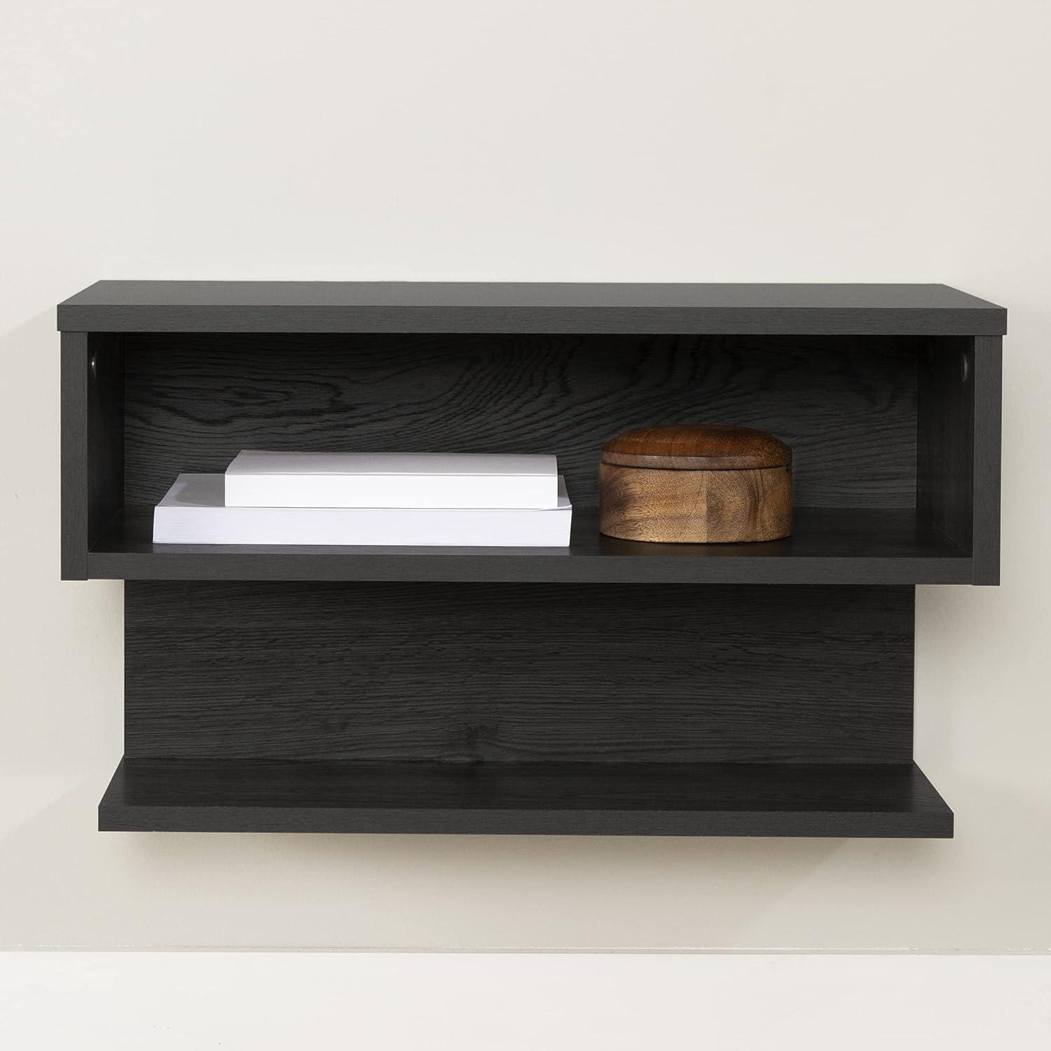 South Shore Fusion Floating Nightstand Gray Oak