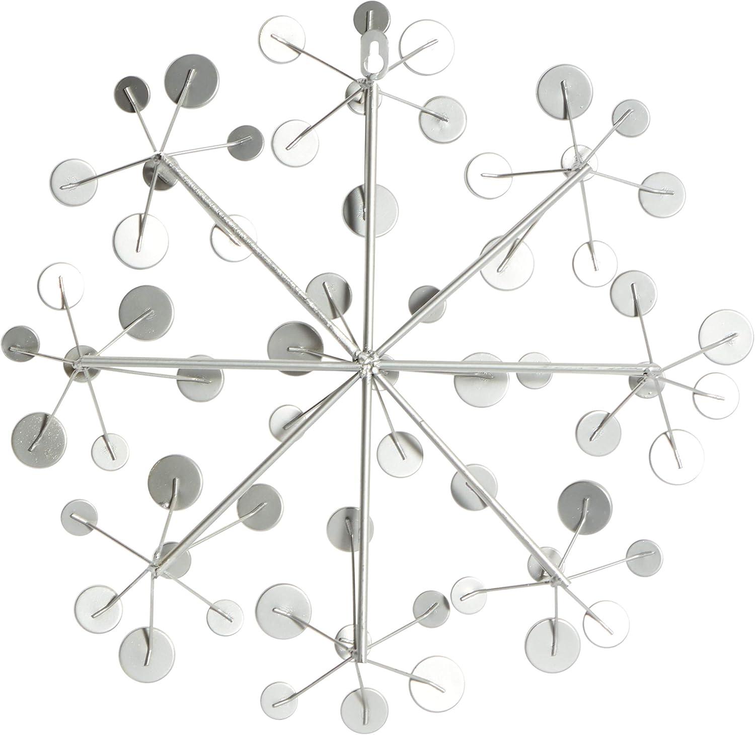 DecMode Silver Metal Starburst Wall Decor with Crystal Embellishment