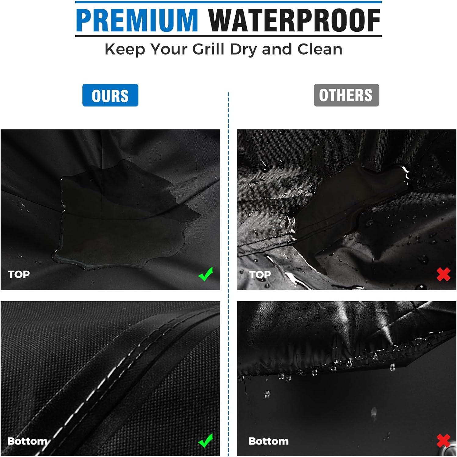 KINGLY 55 Inch Grill Cover for Outdoor Grill,600D Heavy Duty Rip-Proof Material BBQ Cover,Waterproof UV and Fade Resistant Gas Grill Cover with Straps,Barbecue Cover for Weber Char-Broil Nexgrill,etc