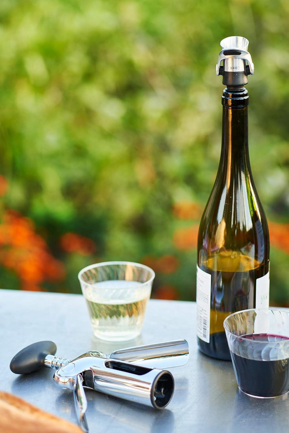 OXO Winged Corkscrew Soft Knob Smooth Gliding Steel Wine Bottle Cork Opener