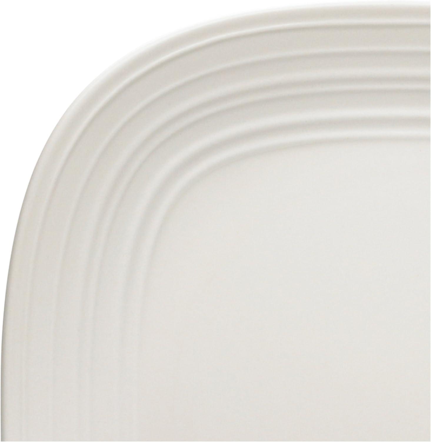 White Ceramic Swirl 4-Piece Dinnerware Set