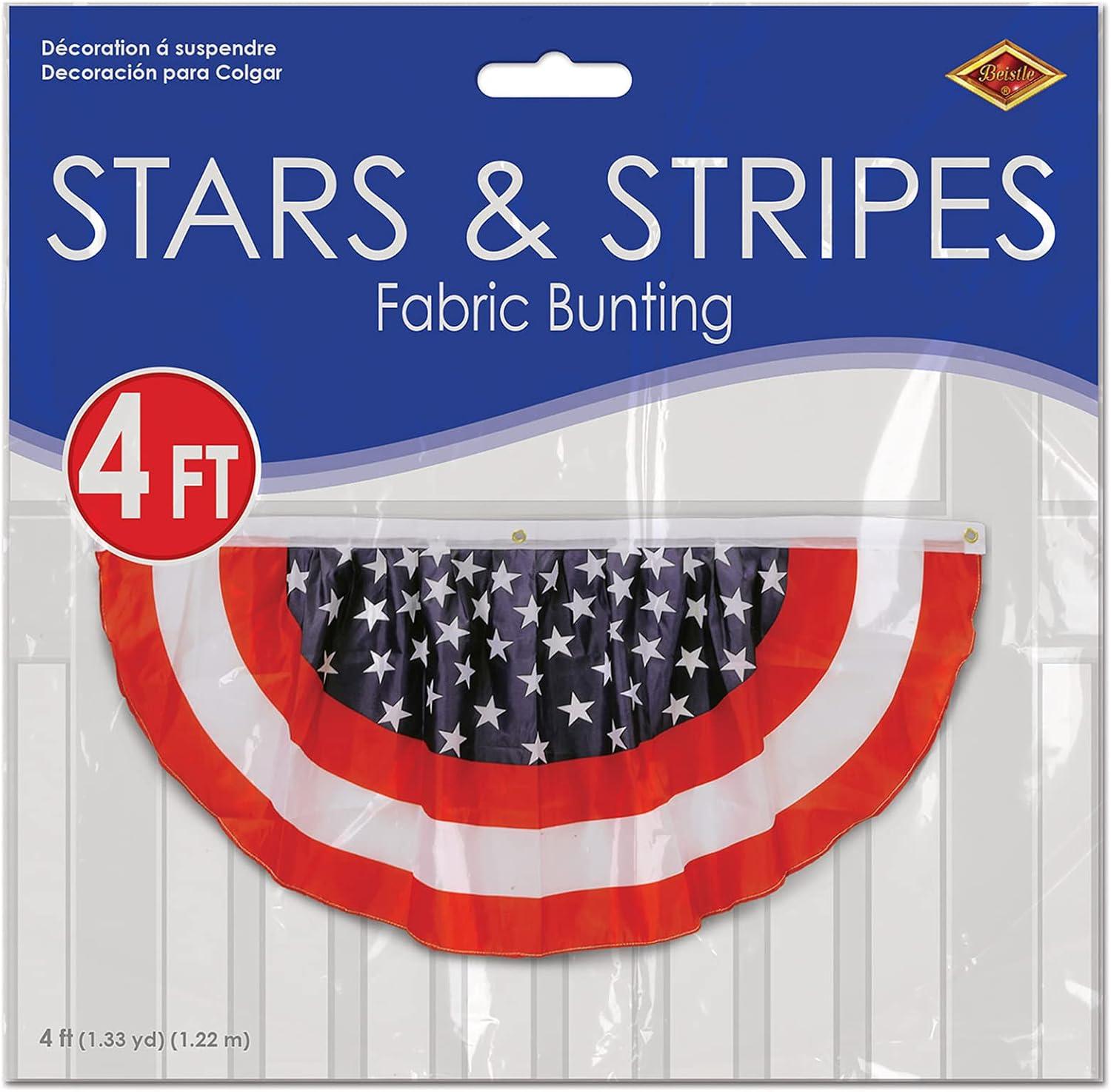 Patriotic Stars and Stripes Polyester Bunting