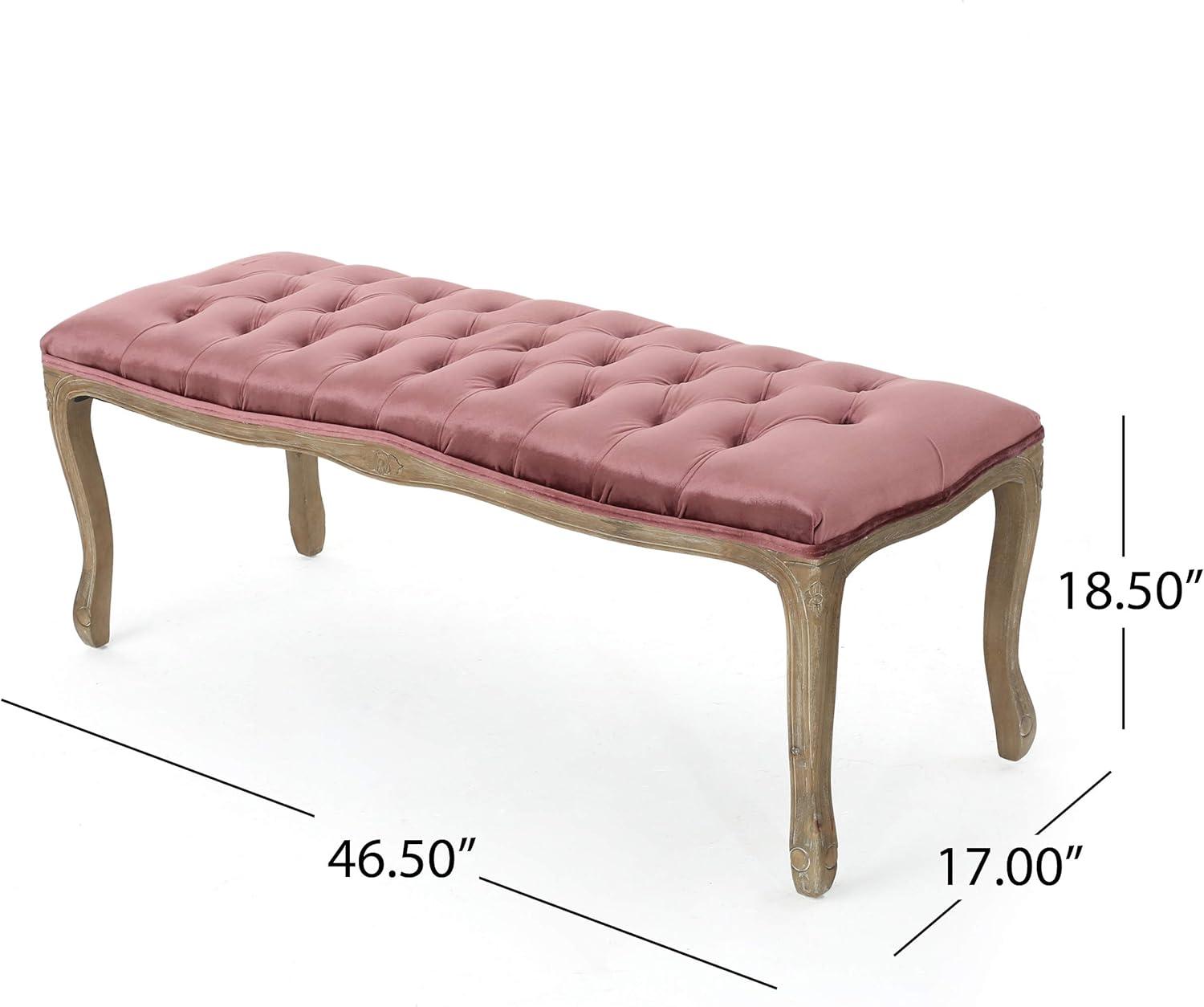 Tassia New Velvet Tufted Bench - Blush - Christopher Knight Home