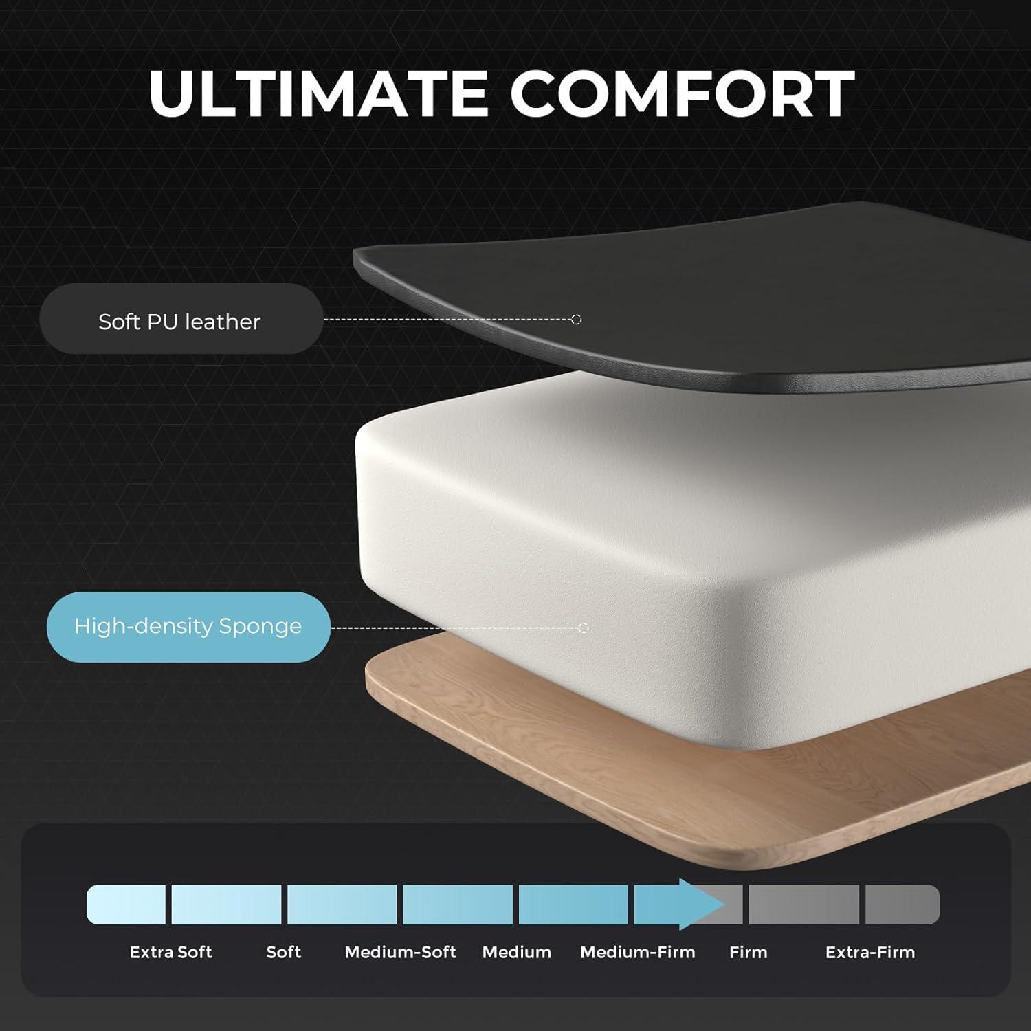 Anadea Anadea Adjustable Reclining Ergonomic Faux Leather Swiveling PC & Racing Game Chair with Footrest