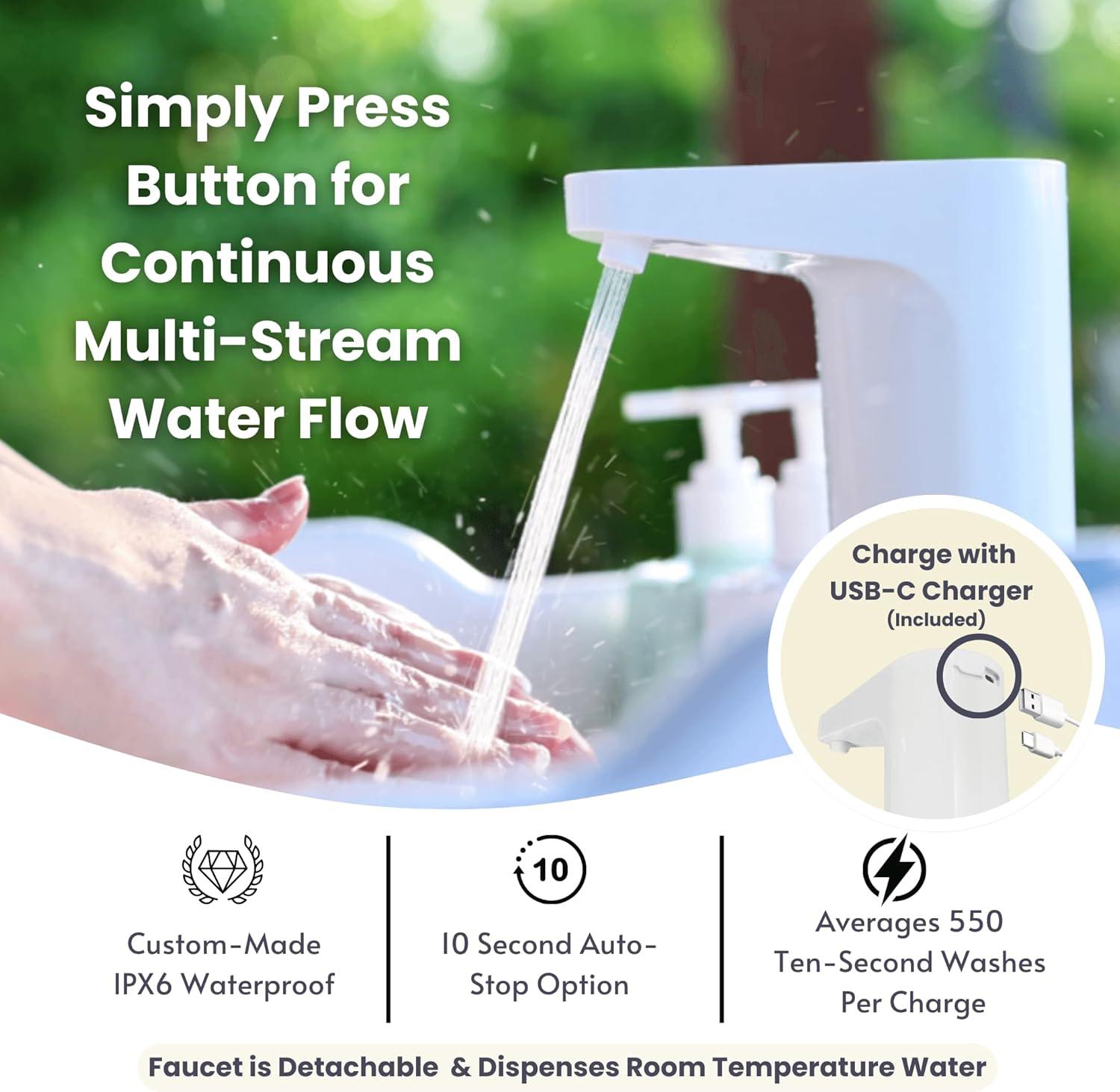 Mighty Sink Portable Sink: Patented Wash Station with Electronic Faucet | 2 Gallons | Easy Setup | Indoor & Outdoor Use | Ideal for Dishwashing, Camping Hygiene, Gardening, Pottery & More