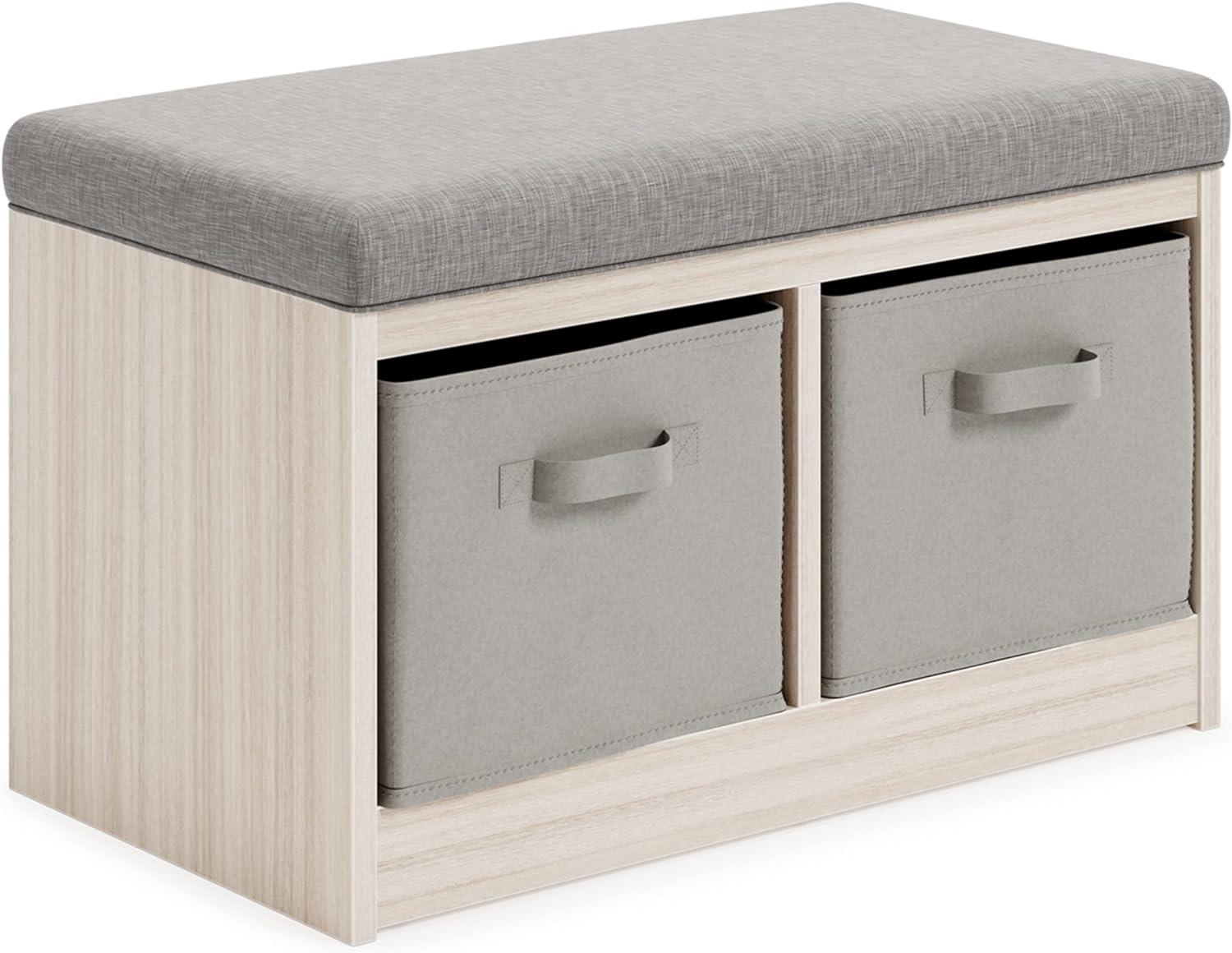 Signature Design by Ashley Casual Blariden Storage Bench, Gray/Natural