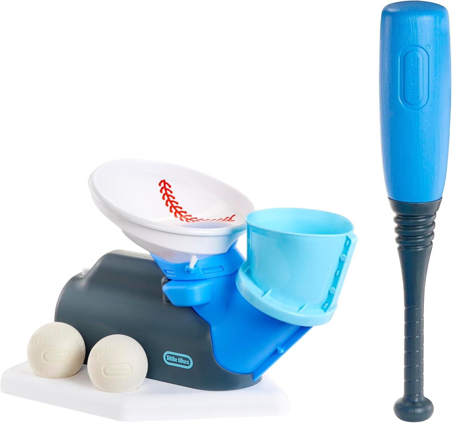 Blue and White Kids' Pop-Up Pitching Machine Set