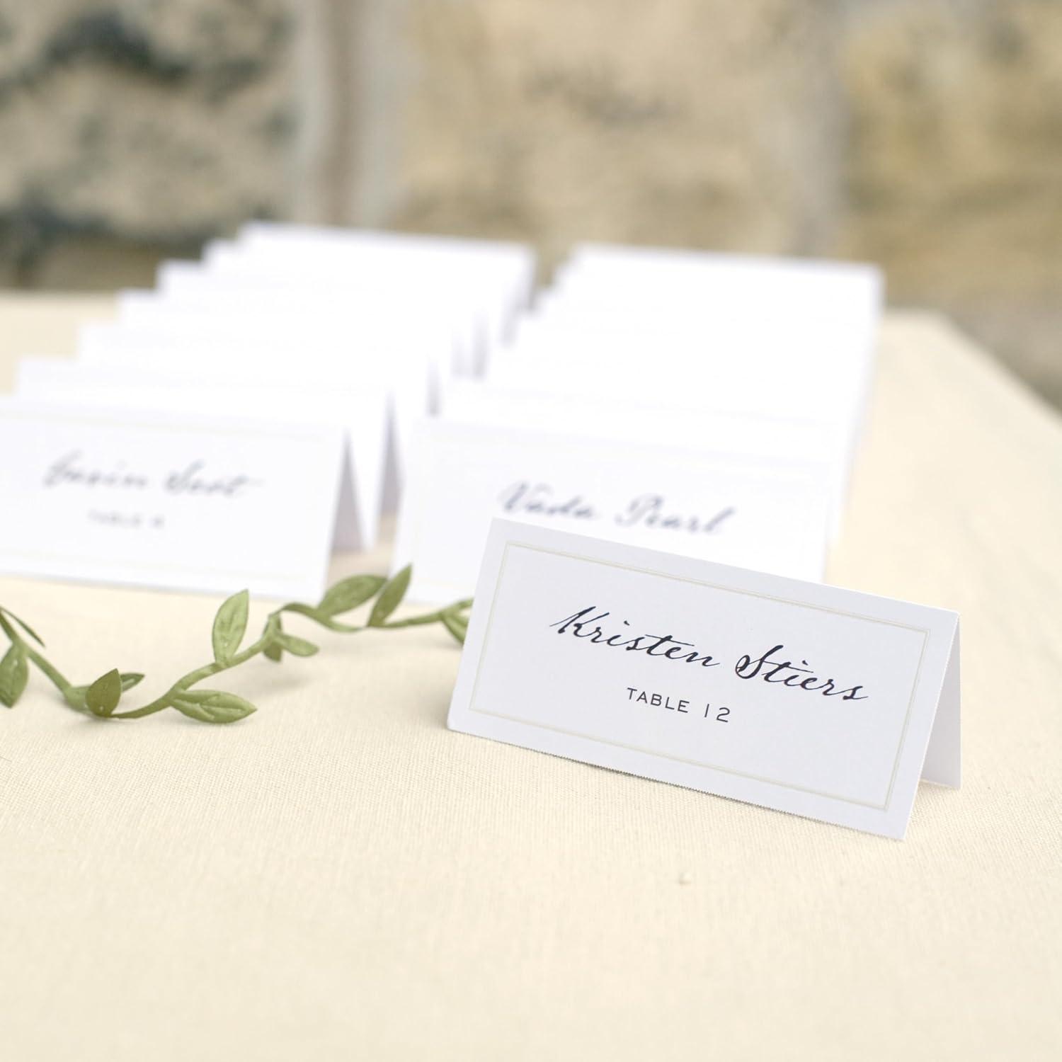 Gartner Studios White Pearl Border Printable Place Cards, 48 count