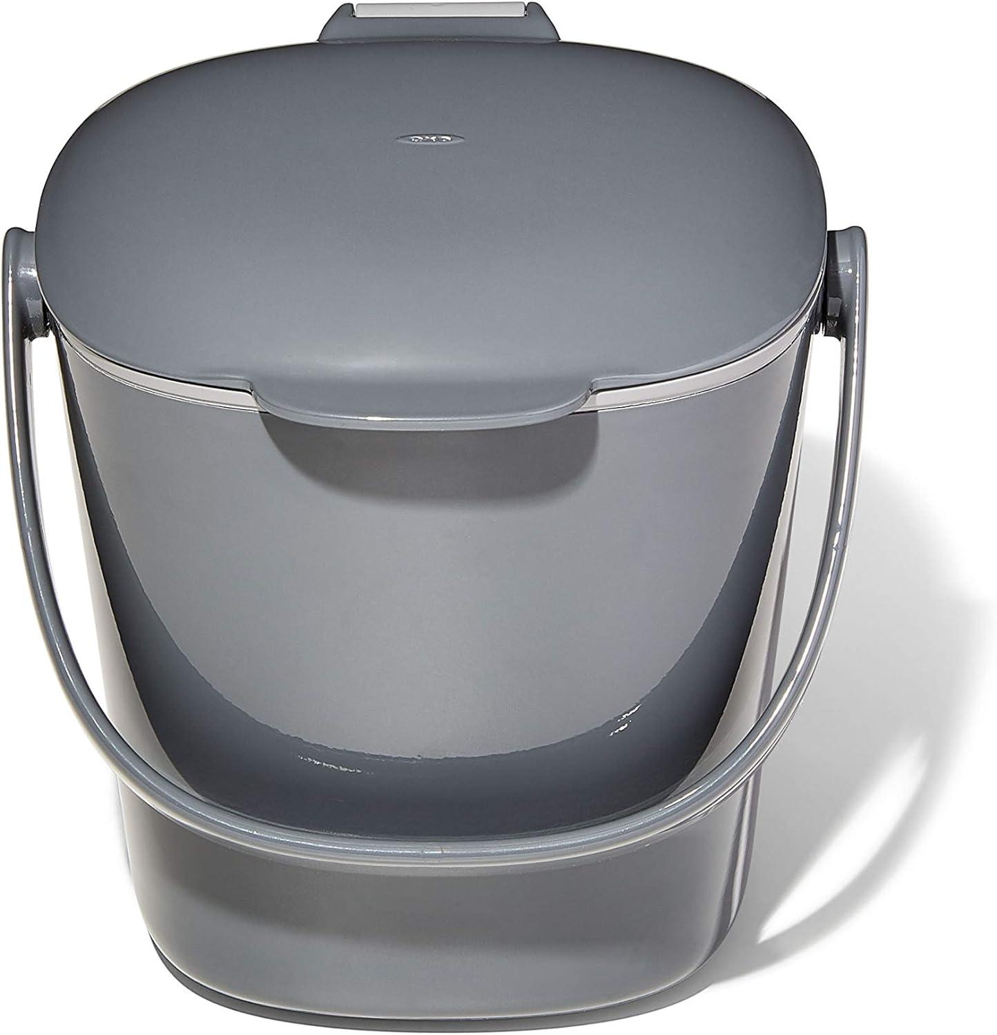 OXO Good Grips Easy-Clean Compost Bin - Charcoal - 0.75 Gal/2.83 L