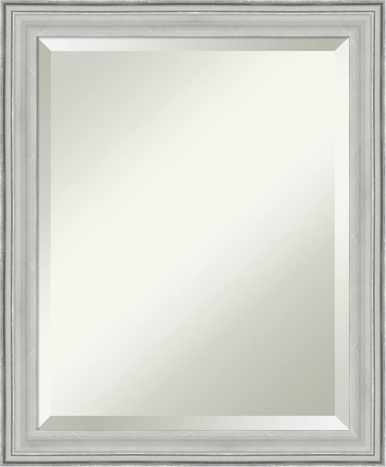 Bel Volto Silver Beveled Wood Bathroom Vanity Mirror 23 x 19 in