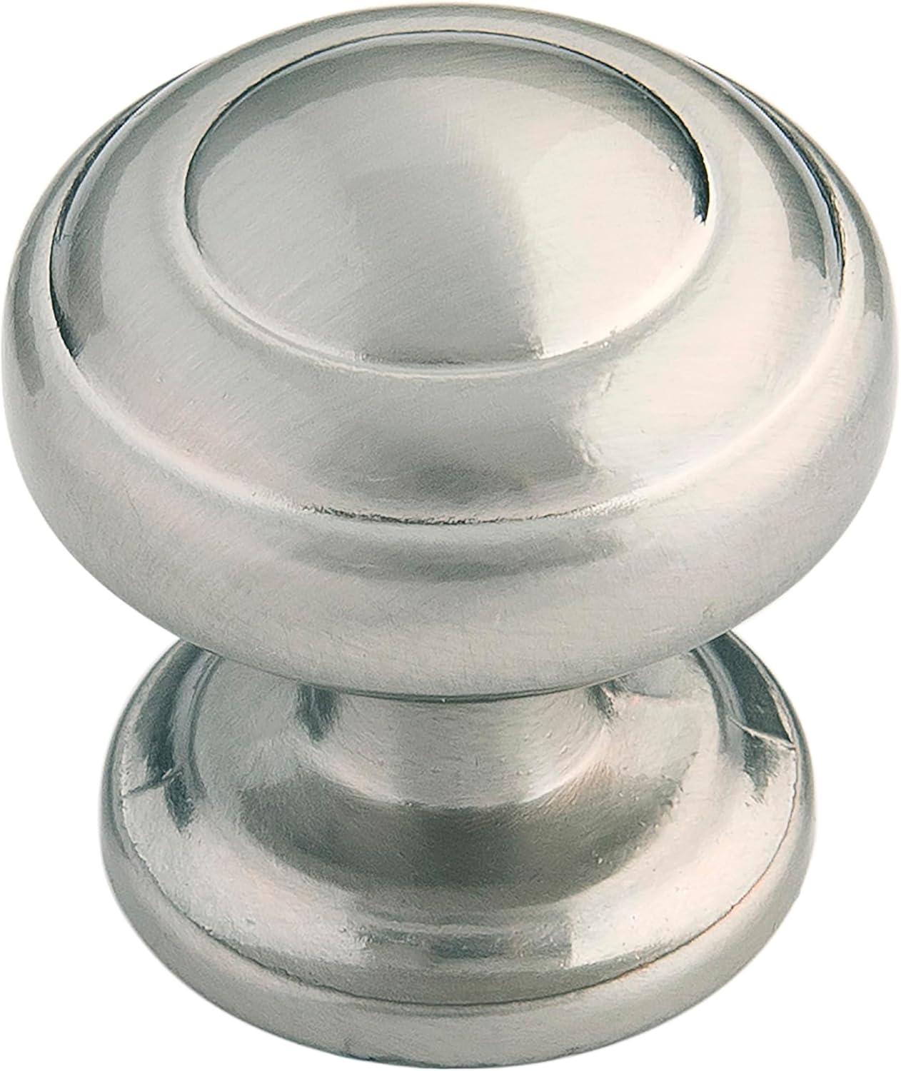 Satin Nickel Round Mushroom Cabinet Knobs 10-Pack