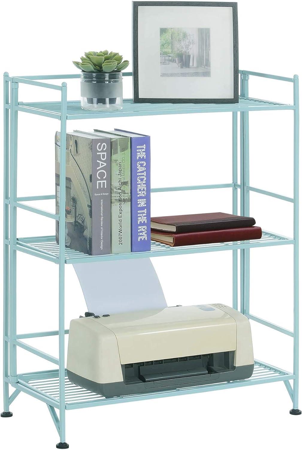 Convenience Concepts Xtra Storage 3 Tier Wide Folding Metal Shelf, Multiple Finishes