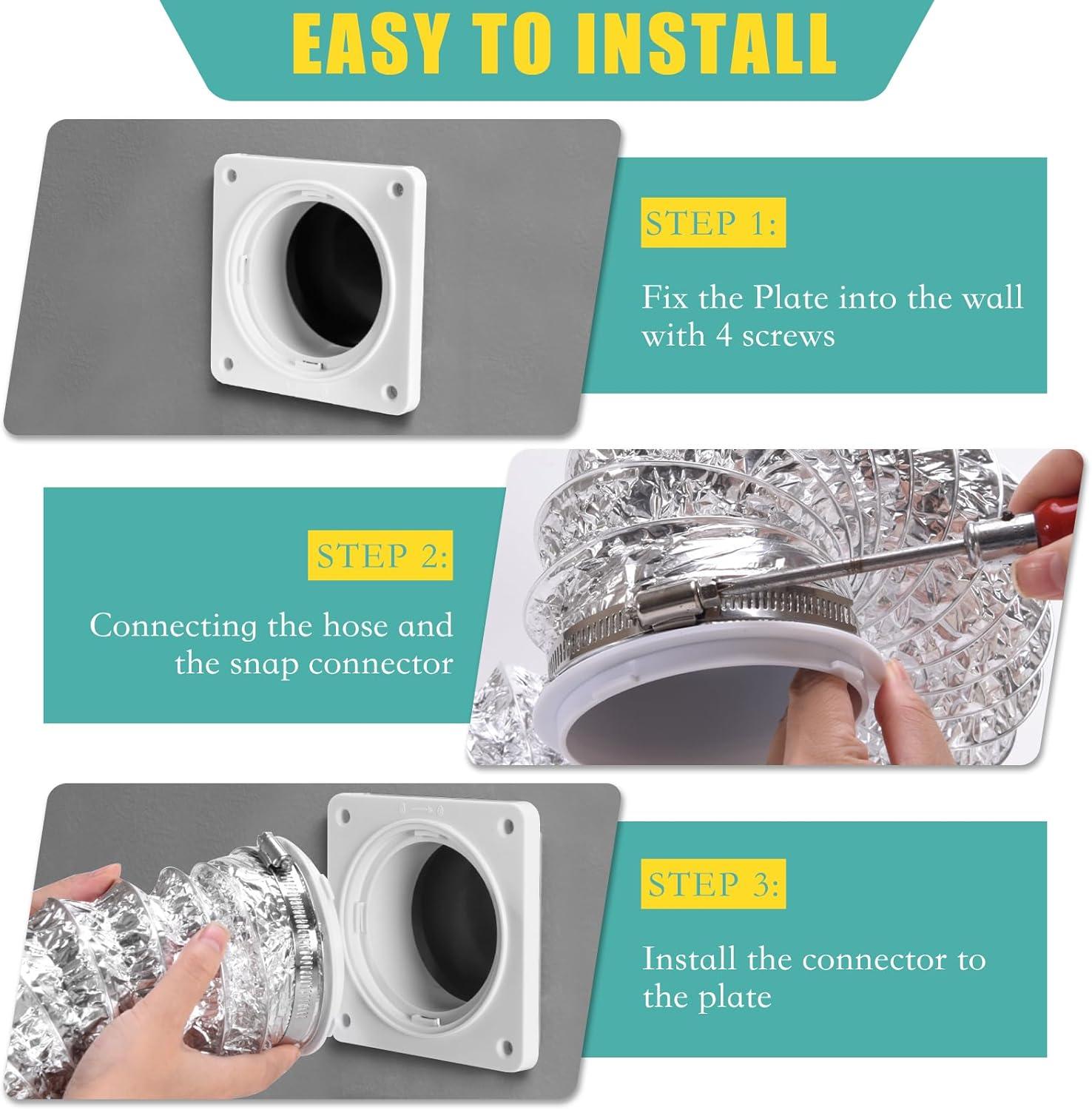 Dryer Machine Ventilation Kit Dryer Ventilation Wall Panel Connector Kit