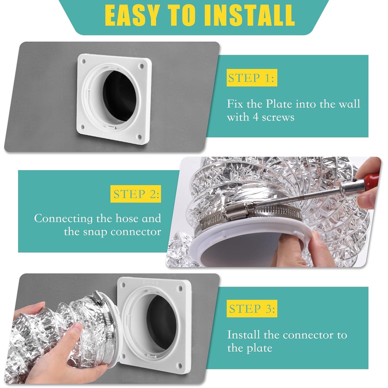 Dryer Machine Ventilation Kit Dryer Ventilation Wall Panel Connector Kit