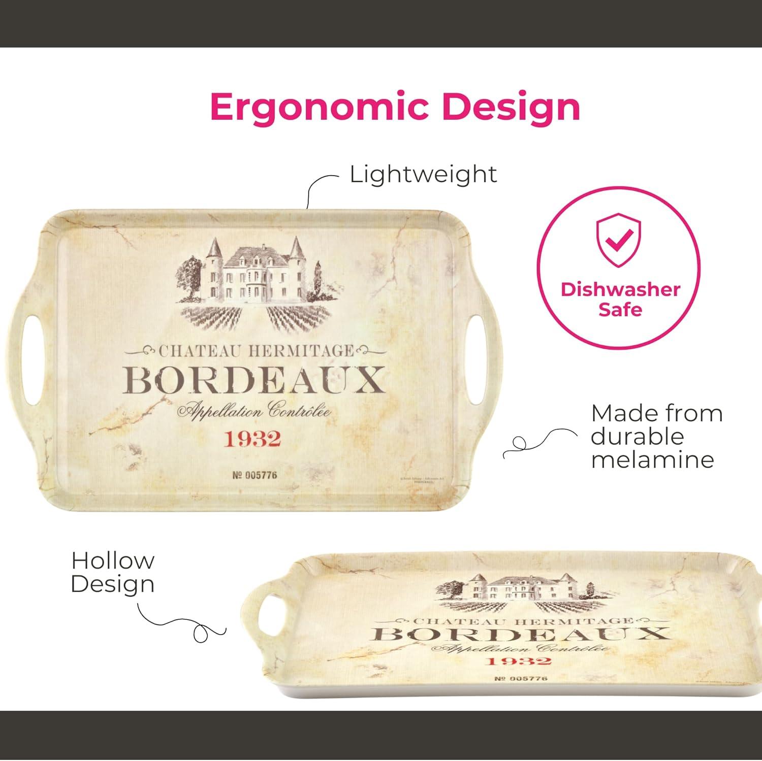 Pimpernel Pimpernel Vin De France Large Melamine Hndld Tray 18.9 X11.6"