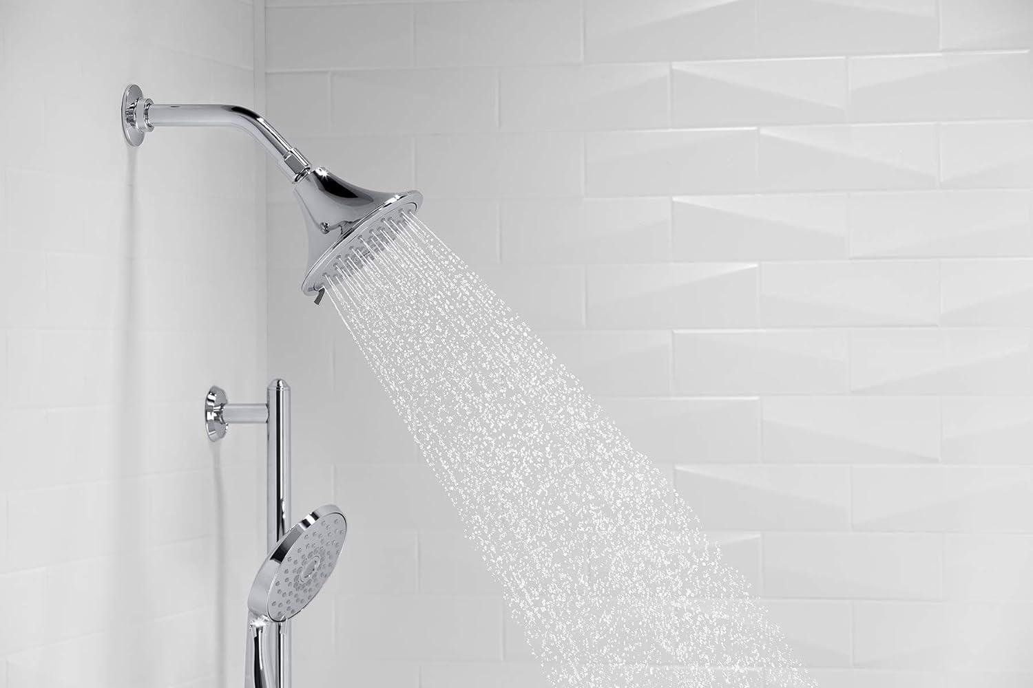 Forte 2.5 gpm Multifunction Wall Mount Showerhead, Three Spray Settings, 5.5" High Pressure Spray Head