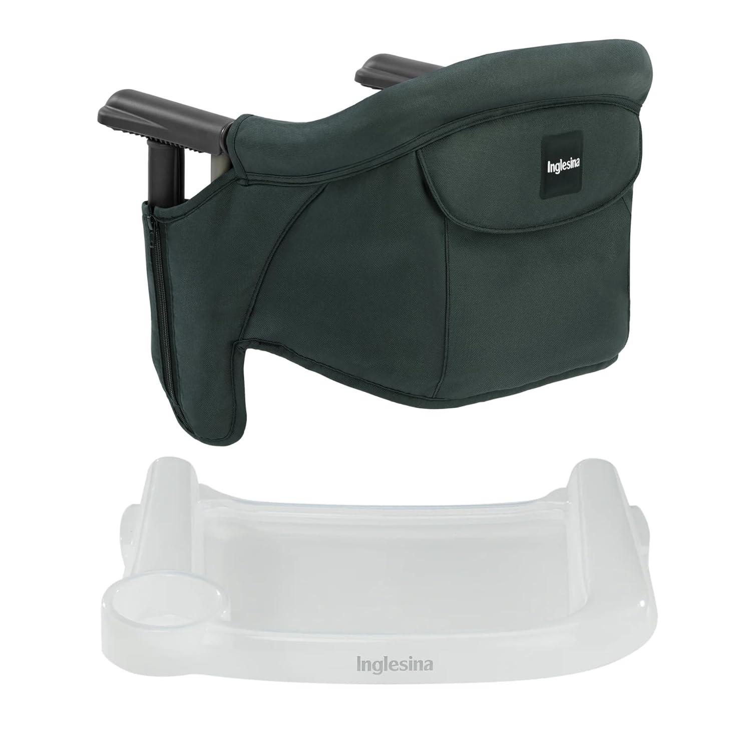 Portable Dark Green Hook-On High Chair with Padded Seat