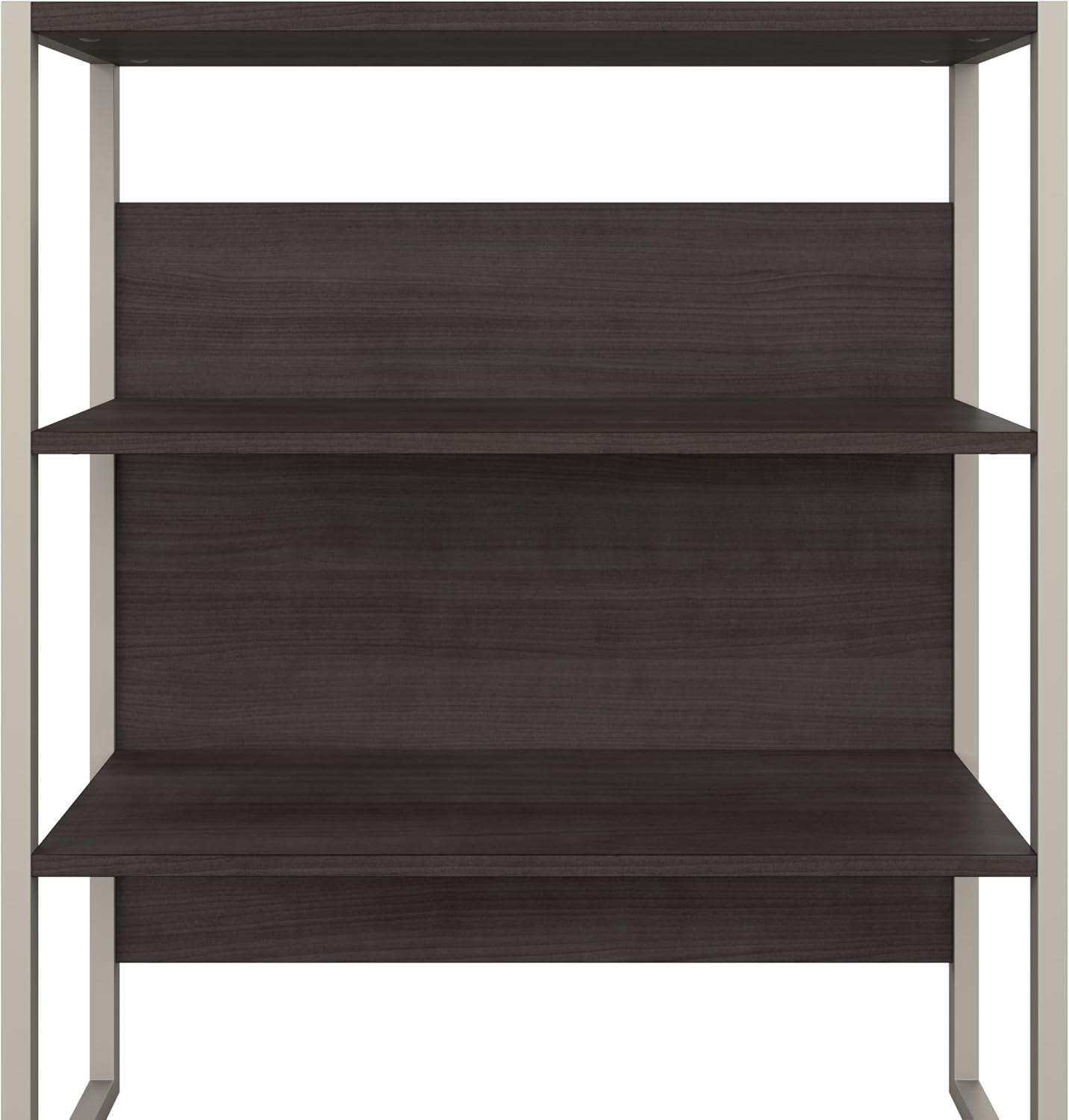 Modern Hickory Adjustable 4-Shelf Tall Etagere Bookcase