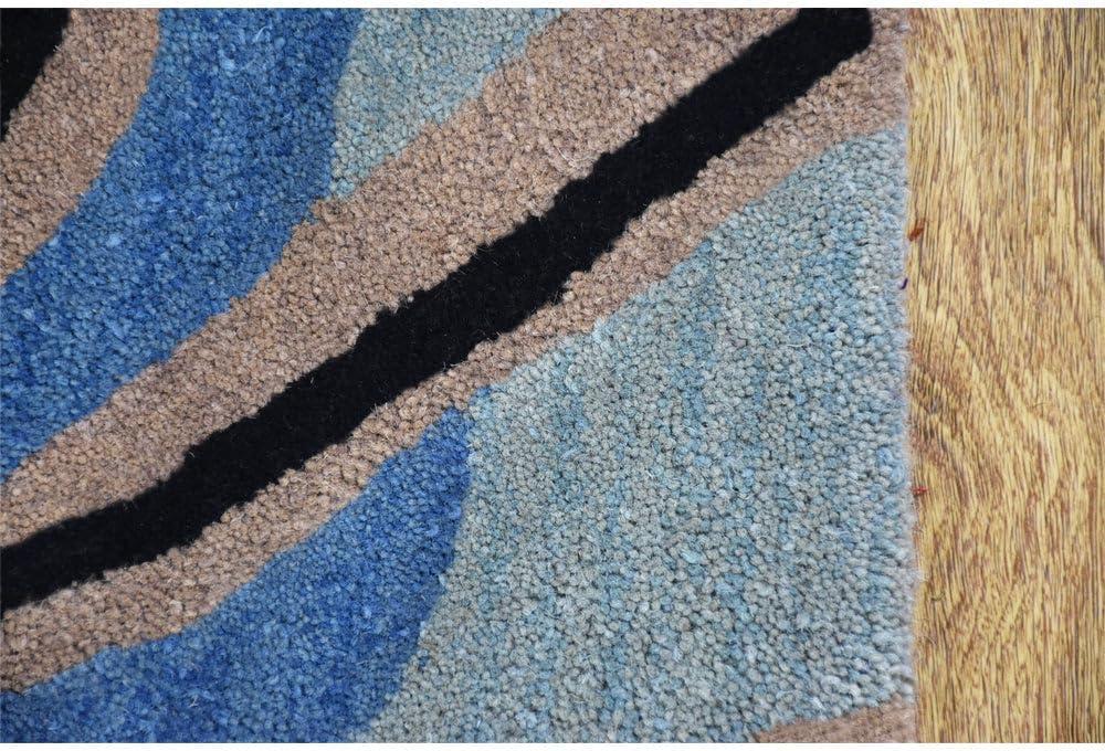 Rugsotic Carpets Hand Tufted Wool Eco-Friendly Area Rugs - 5'x8', Rectangle, Camel, Modern Contemporary Design, High Pile Handmade Anti Skid Rugs for Living Room, Bed Room (K00219)