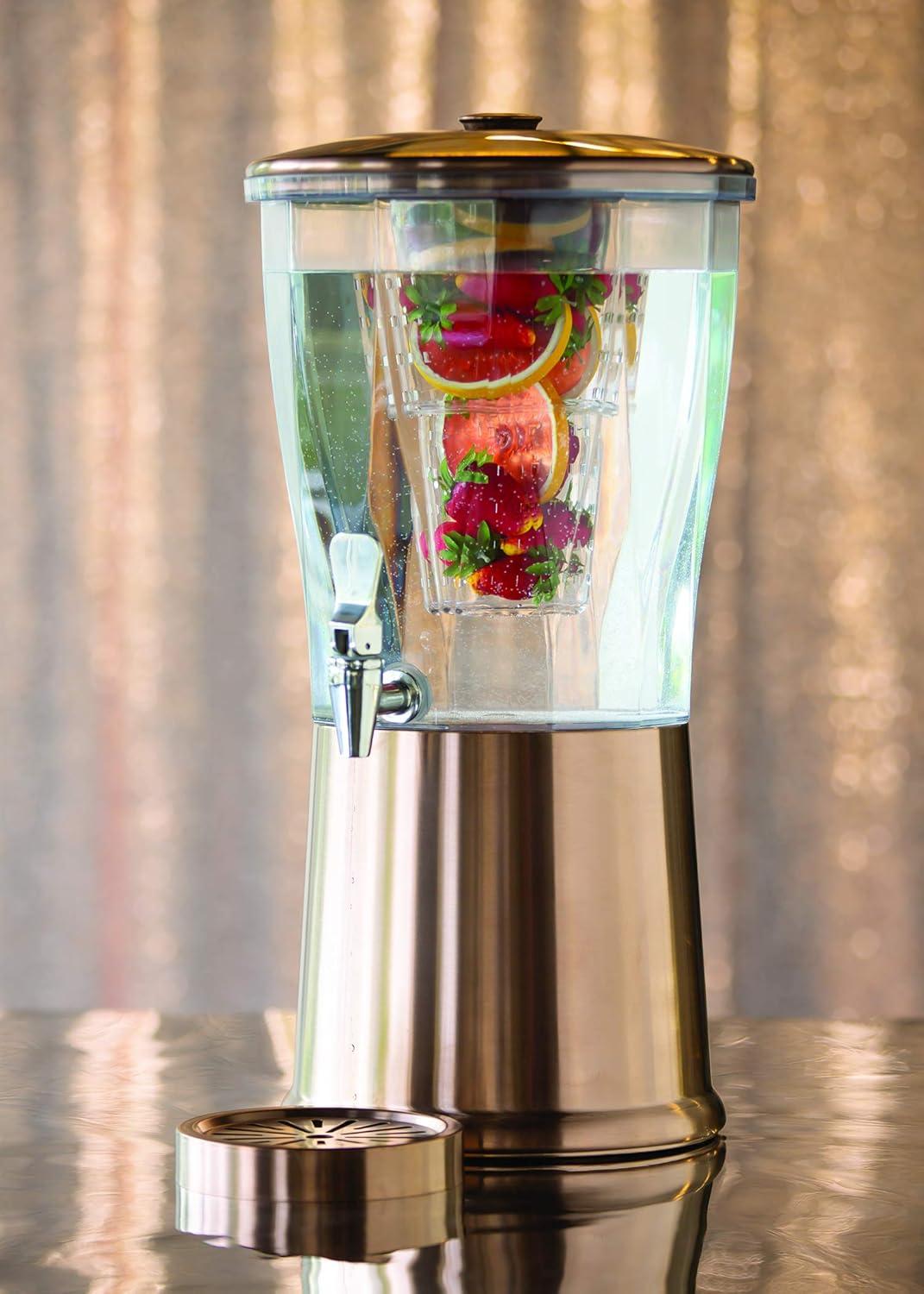 Service Ideas Service Ideas 3 Gallon Beverage Dispenser with Infuser Tube and Stainless Steel Spigot
