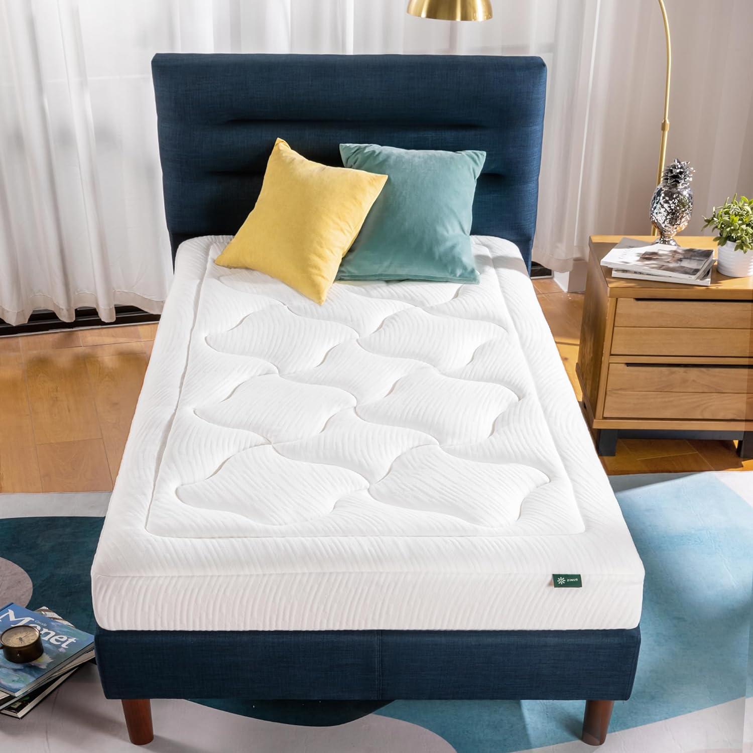 Twin 8" White Memory Foam Mattress with Quilted Cover