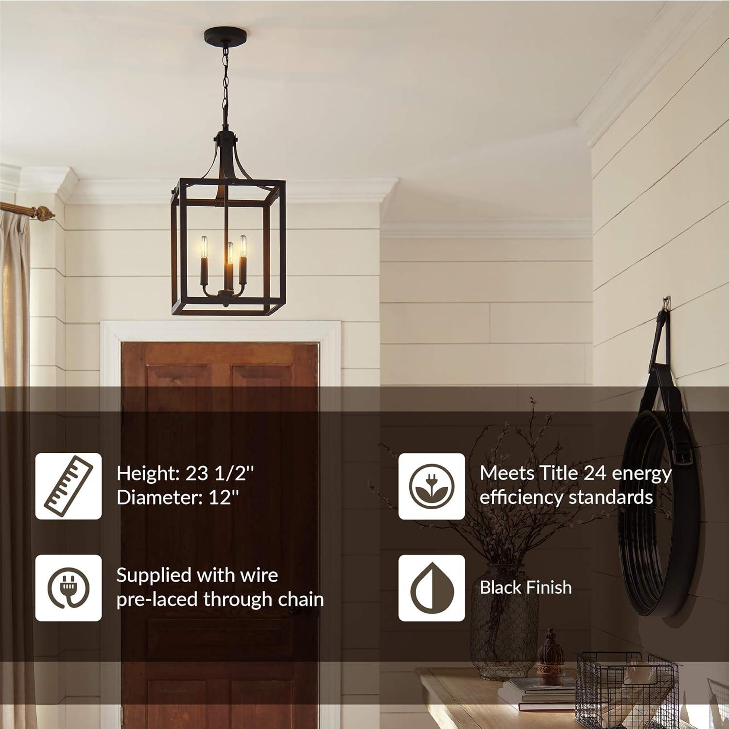 Labette Black Medium 3-Light Farmhouse Pendant