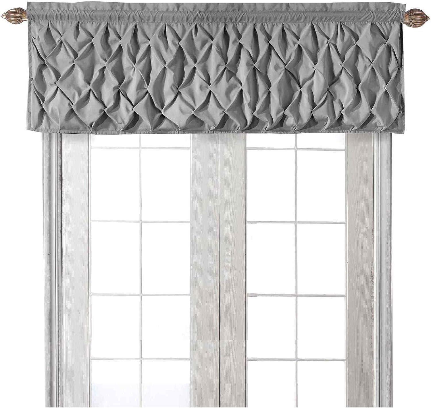 Carmen Solid Pintuck Curtain Valance, 60" x 20"