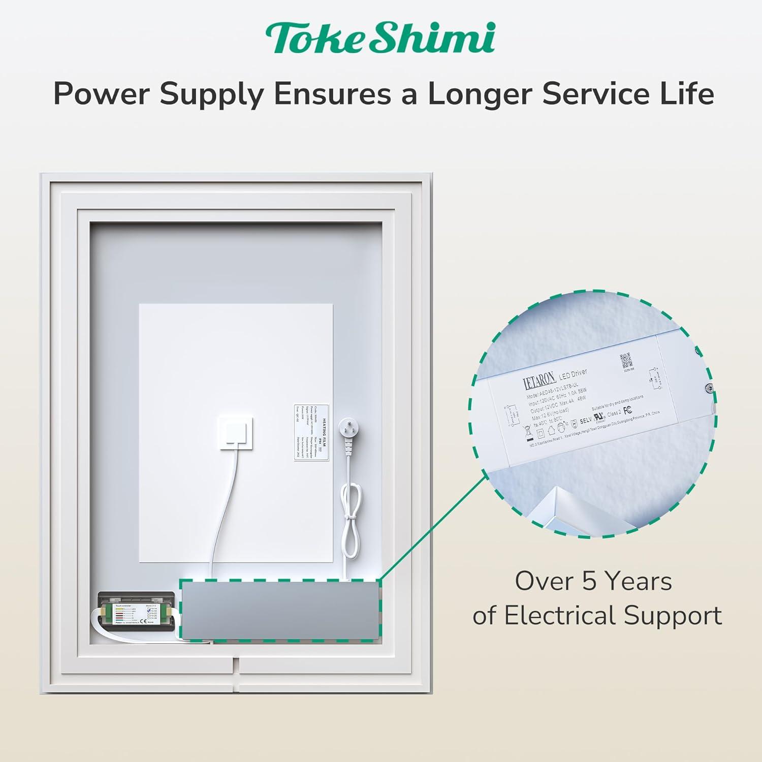 Ivy Bronx Keonjinn 40 X 24 In LED Bathroom Mirror With Lights, Adjustable 3 Color Lights, LED Vanity Mirror, Wall Mounted Anti-Fog Dimmable Mirror, UL Listed LED Driver, HD Tempered Glass(Horizontal/Vertical)