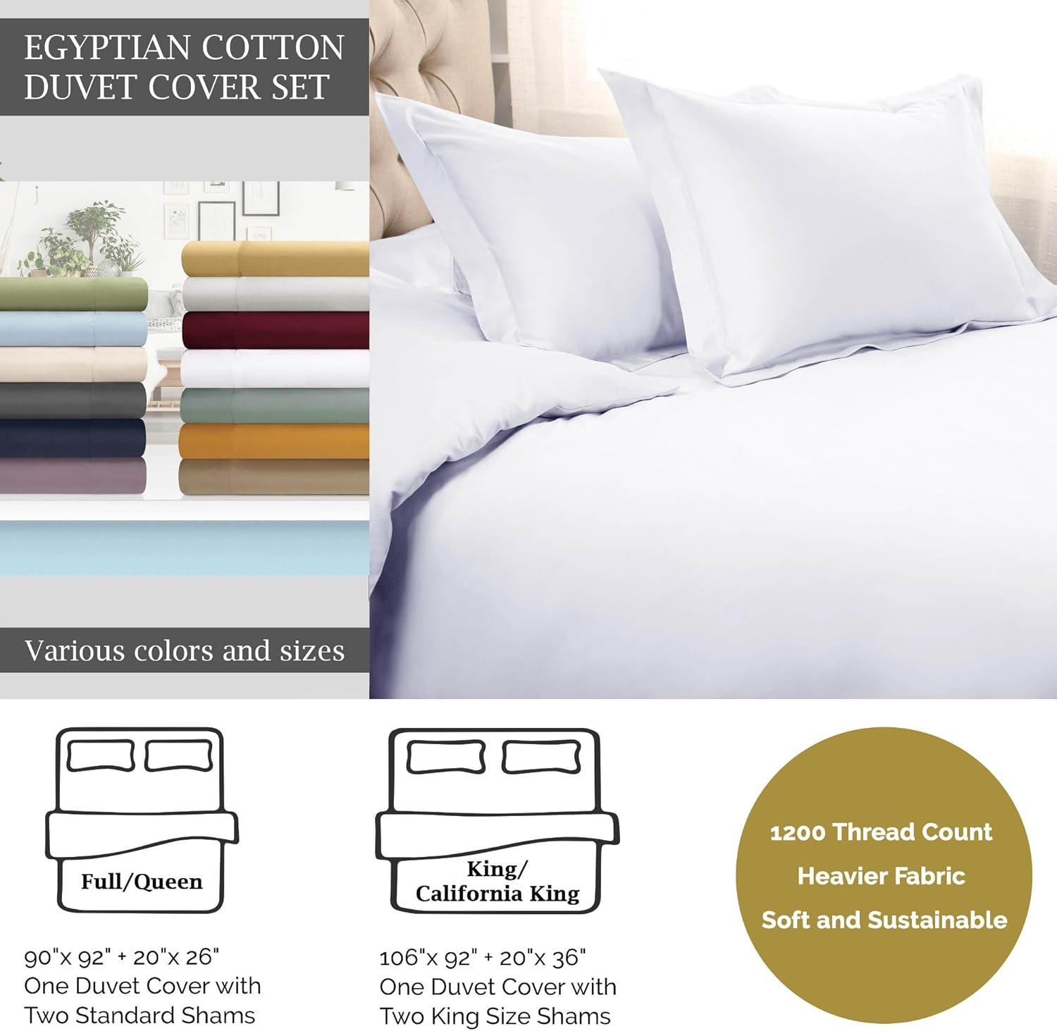 Superior Egyptian Cotton Duvet Cover Set, King/ Cal King, Teal