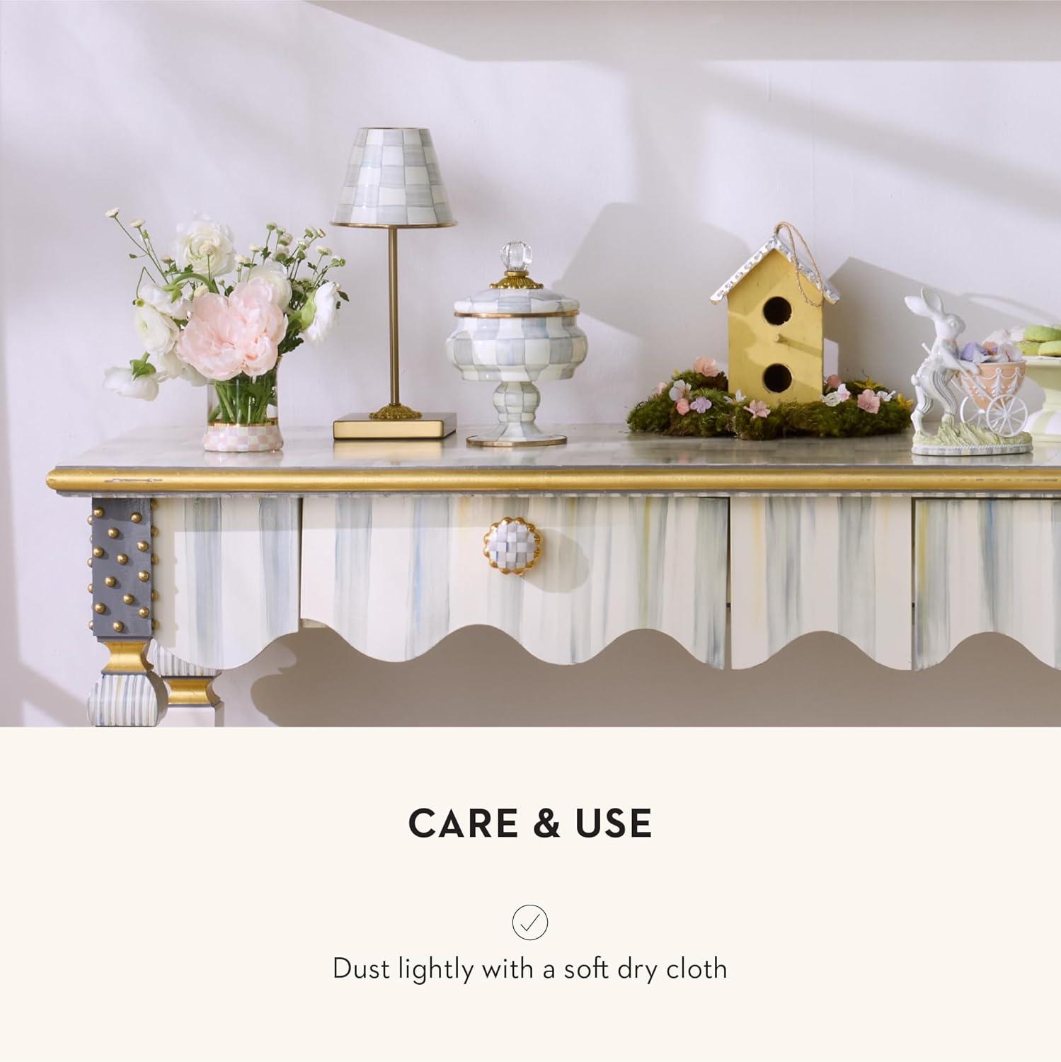 White and Pink Cordless LED Table Lamp with Brass Finish