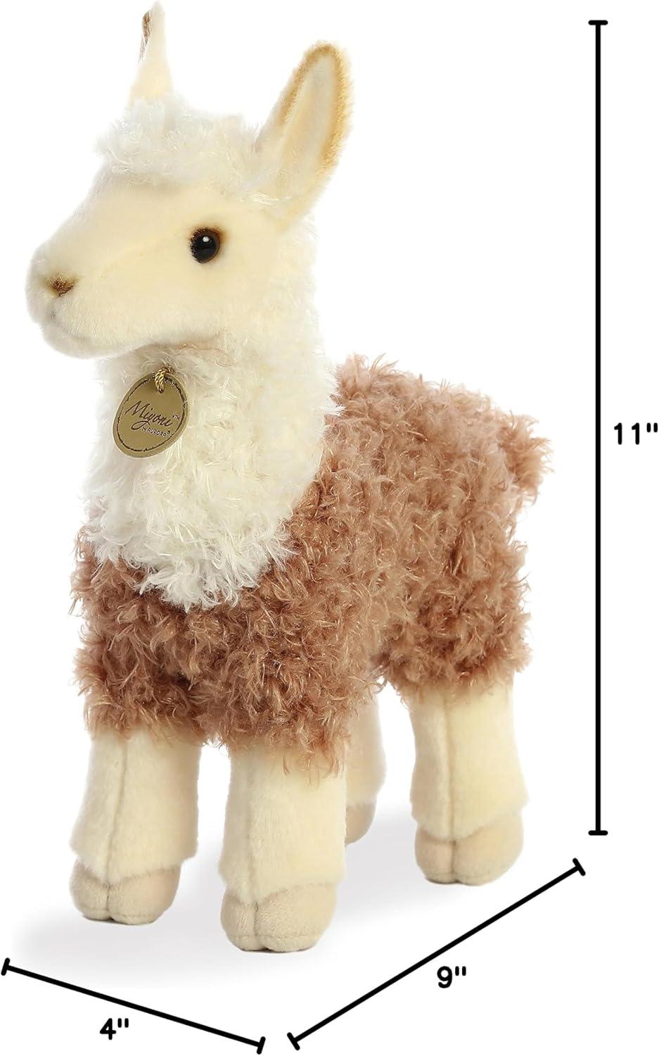 Aurora - Medium Brown Miyoni - 12" Llama 2 Tone - Realistic Stuffed Animal