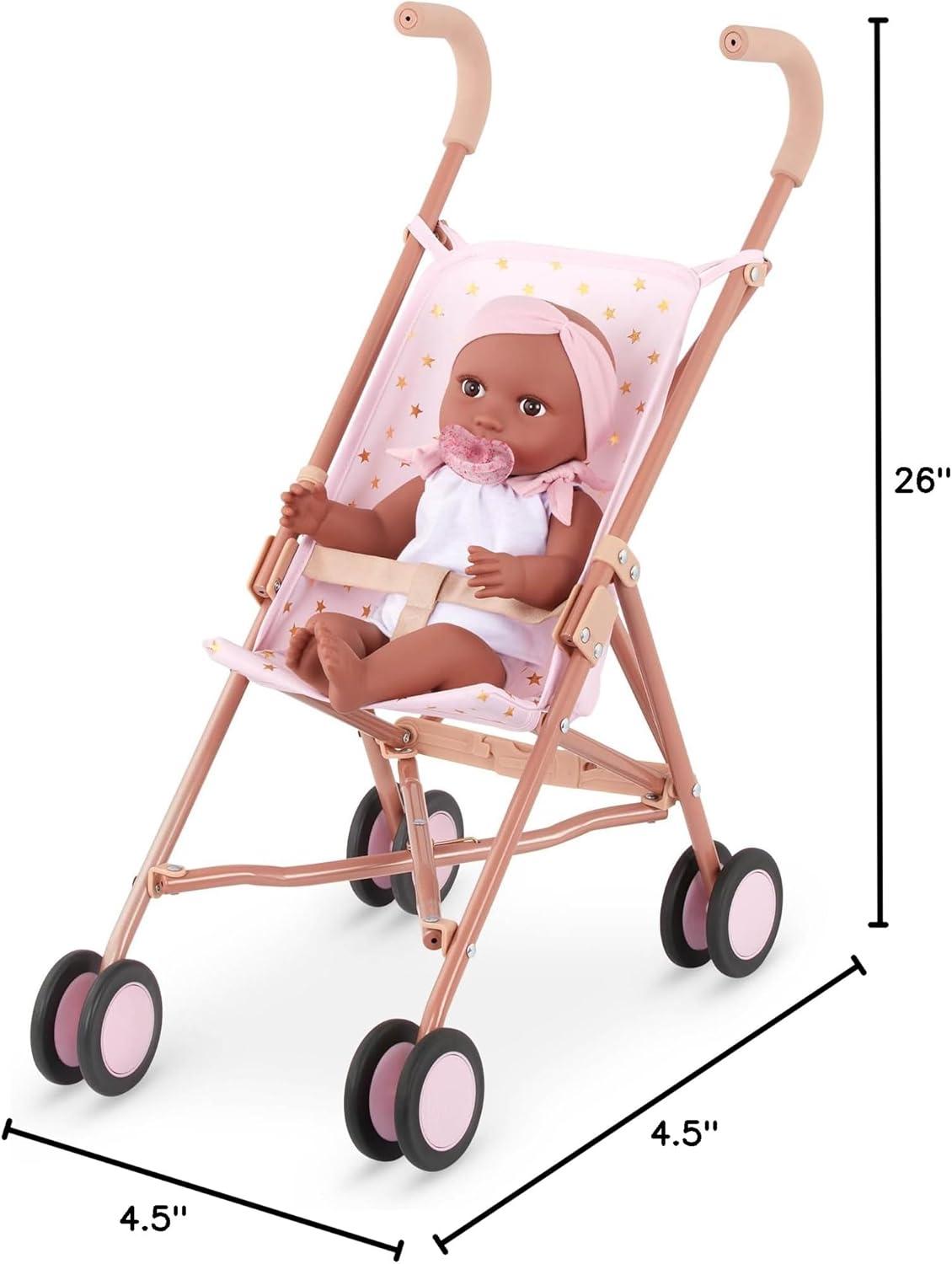 LullaBaby  Doll Stroller  Foldable Frame  Star-Print Design  Baby Doll Accessories  Toys For Kids Ages 2 & Up  Baby Doll Stroller