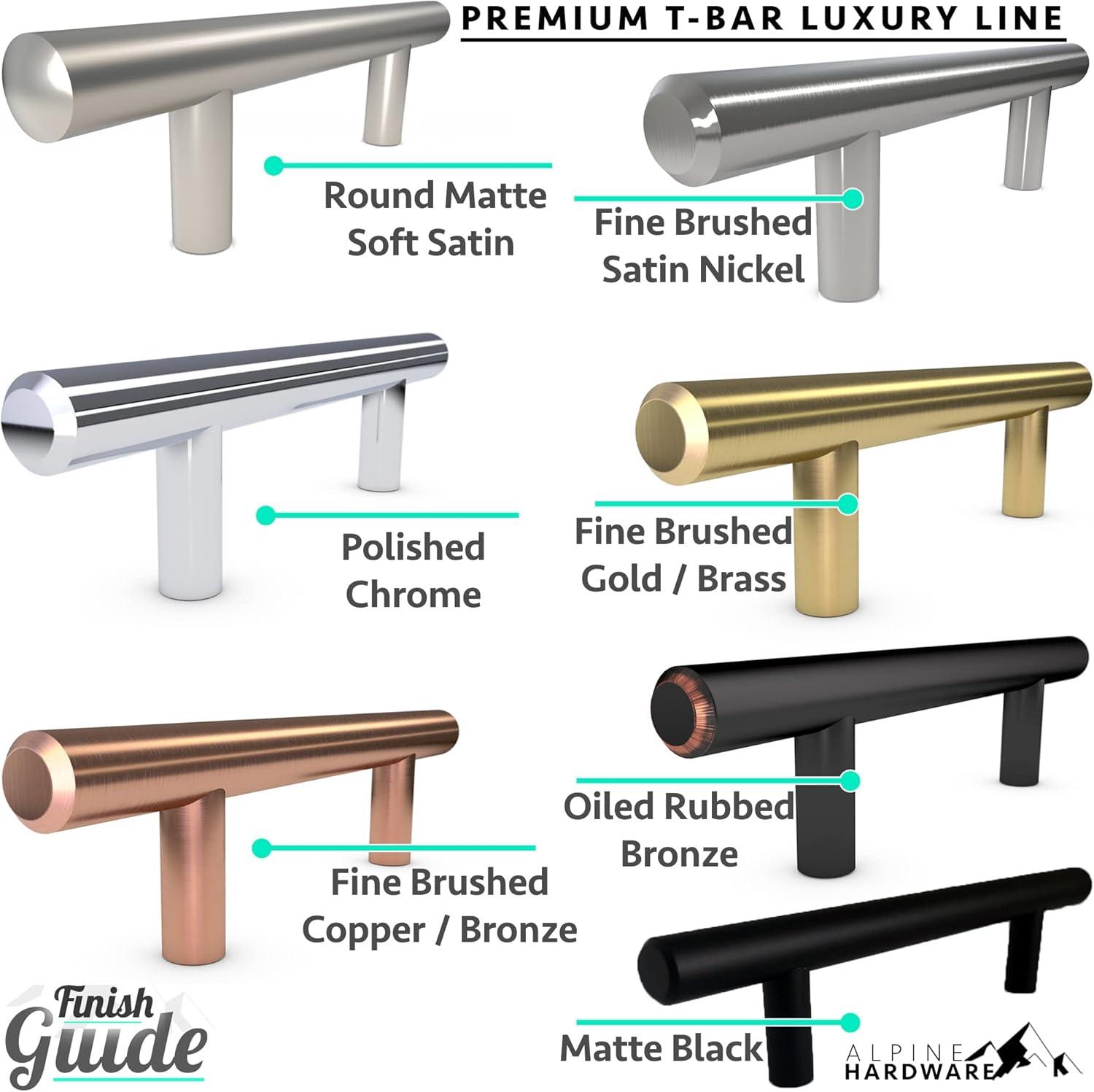 Alpine Hardware Premium Stainless Steel 5" Center to Center Bar Pull Multipack (Set of 5)