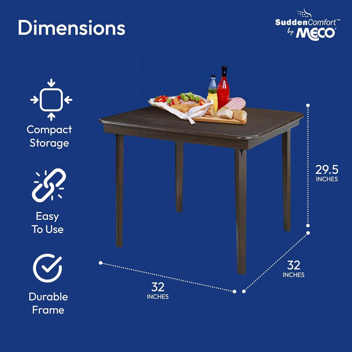 32'' Solid Wood Square Portable Folding Table