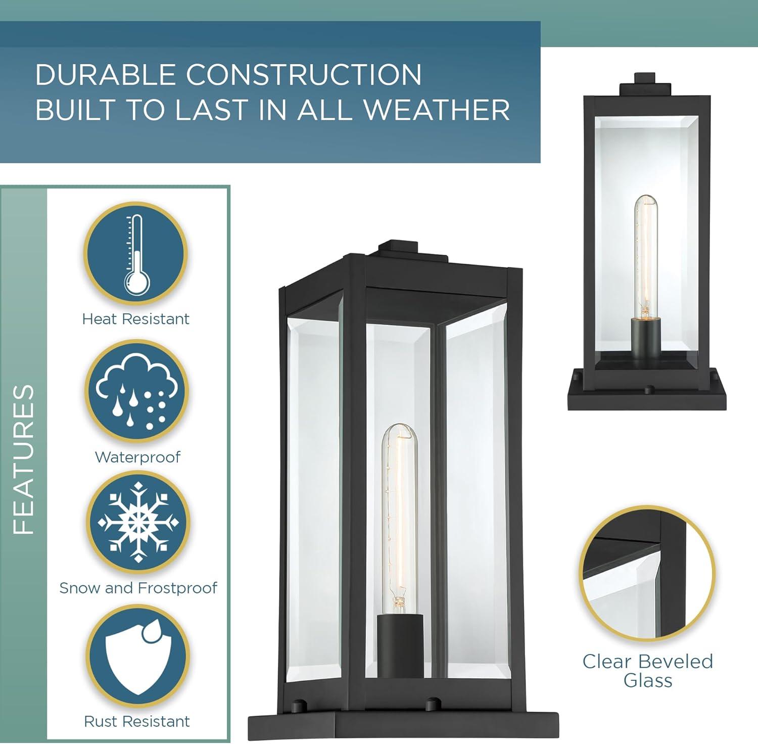 ZRQarq WVR9106EK Westover Outdoor Post Lantern, 1-Light 150 Watt, Earth Black