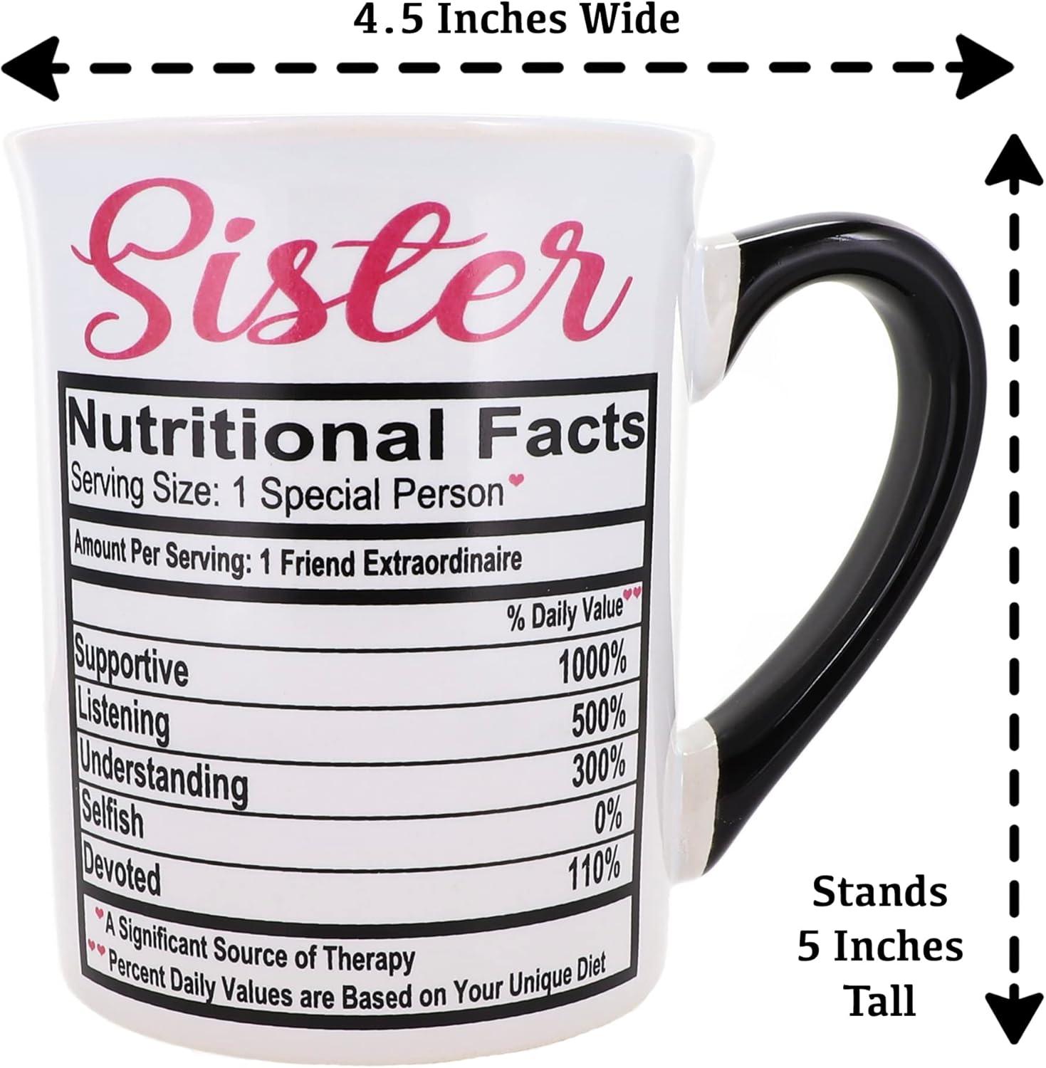 Cottage Creek Sister Mug, Sister Coffee Mug for Sisters, 16oz., 6" Multicolored