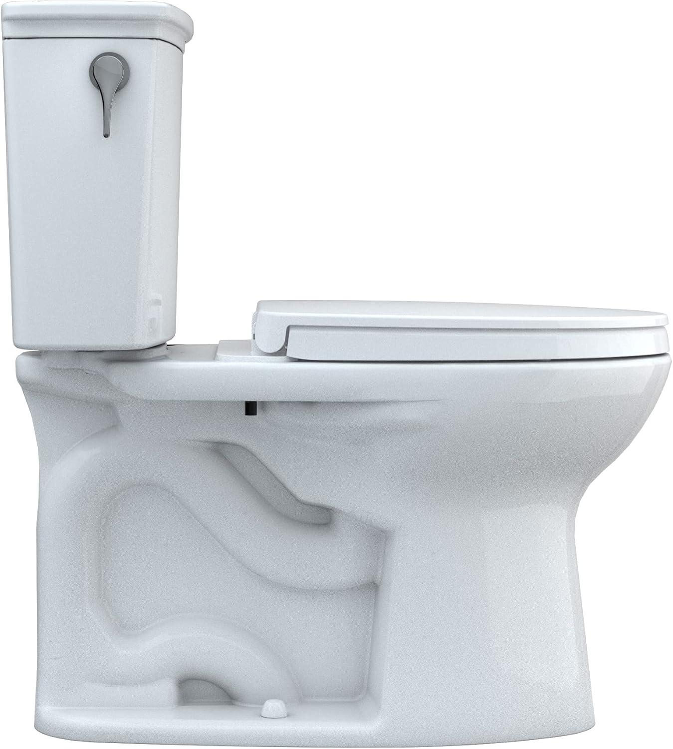White Vitreous China Elongated Two-Piece Toilet with SoftClose Seat