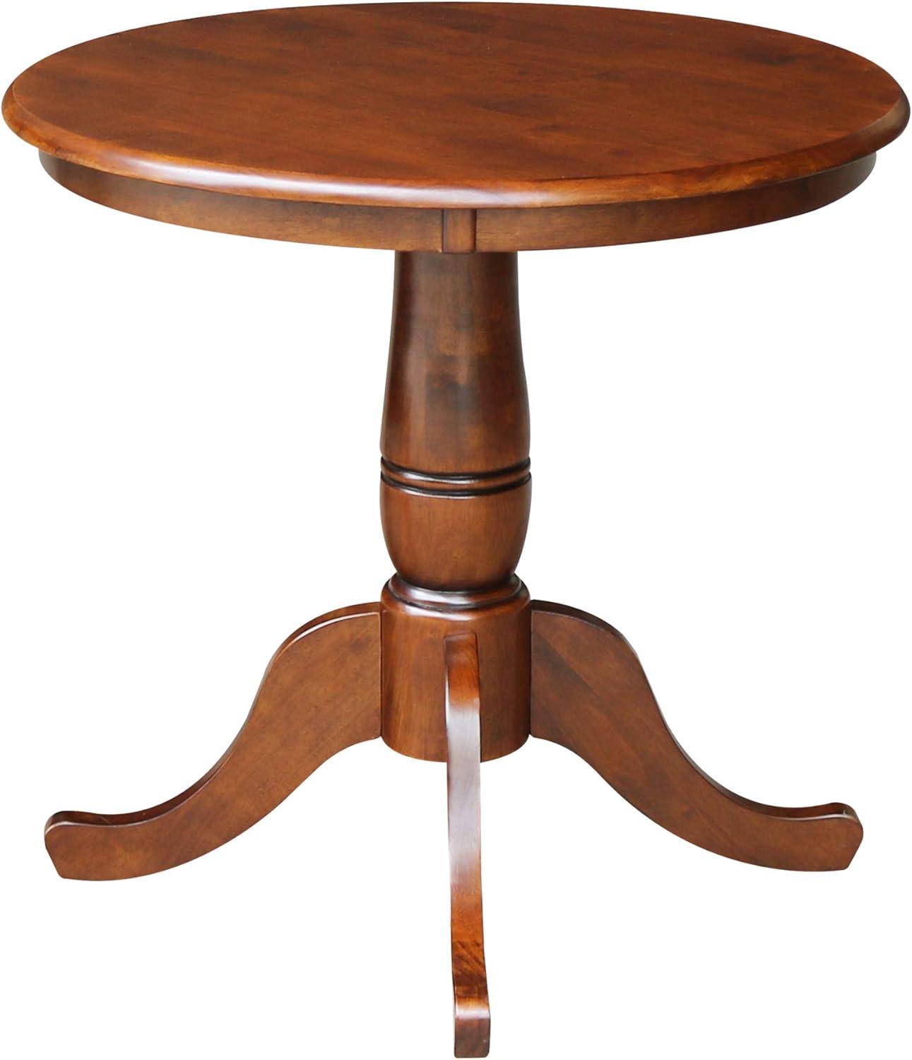 30" Round Top Pedestal Dining Table – International Concepts